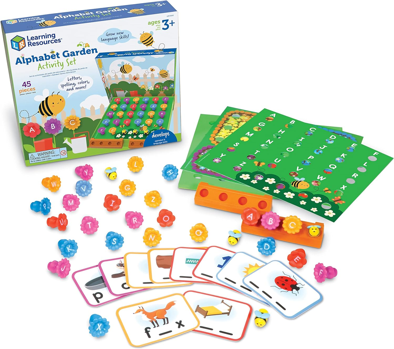 Learning Resources LER5543 Garden Activity Set, Educational Indoor Games, Alphabet, Brain Toys, Toddler Preschool Learning, 45 Pieces, Age 3+ image number 4