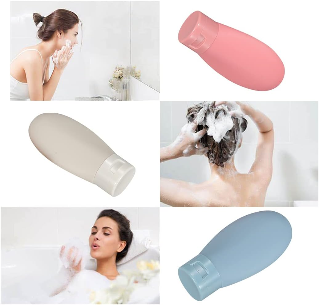 3 Pcs Travel Bottles Set,60Ml Travel Bottles & Containers,Small Mini Empty Plastic Squeeze Bottles for Travel Toiletries,Shampoo and Conditioner with Storage Bag image number 1