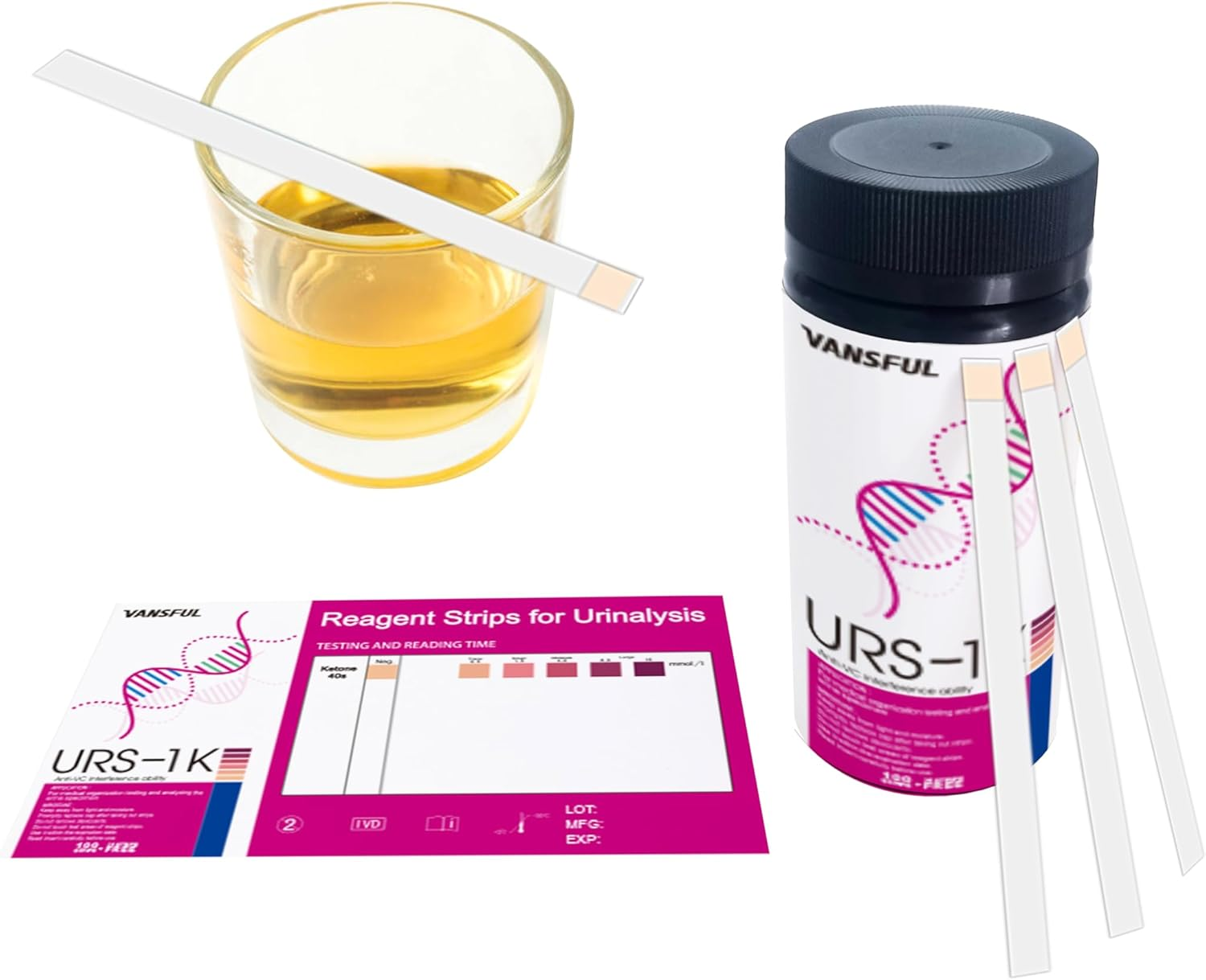 Urine Test Strips, Ketone Urine Strips, Accurate Results, Urinalysis Home Testing Stick Kit to Help Monitor Your Health, Urine Strips Dipsticktests