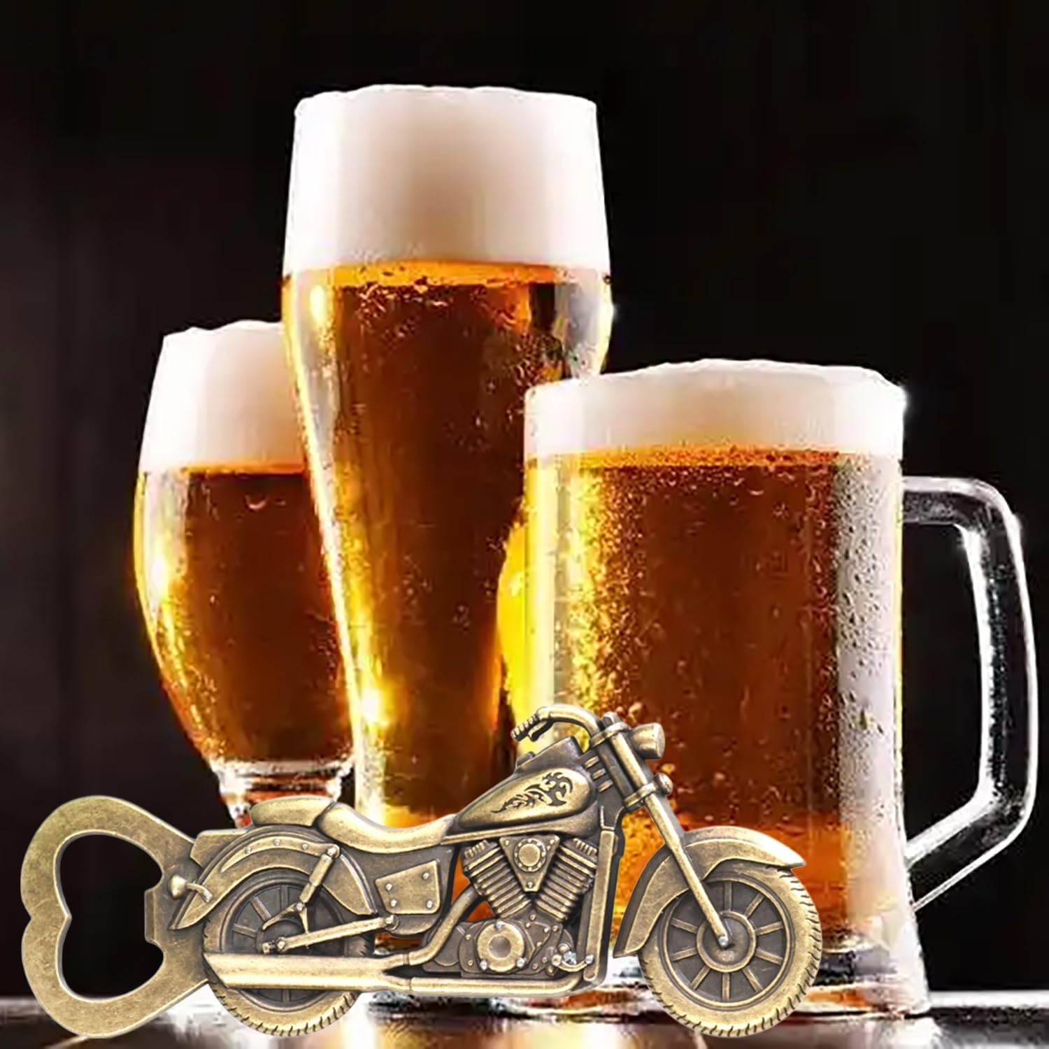 Vintage Motorcycle Bottle Opener Gifts for Men, Unique Beer Gift Birthday Present for Men Dad - Racing Car image number 5