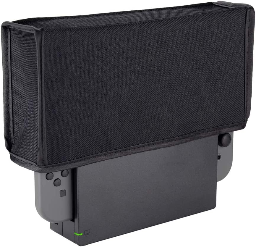 Extremerate Black Nylon Dust Cover, Soft Velvet Lining Dust Guard, anti Scratch Waterproof Cover Sleeve for Nintendo Switch Charging Dock image number 5
