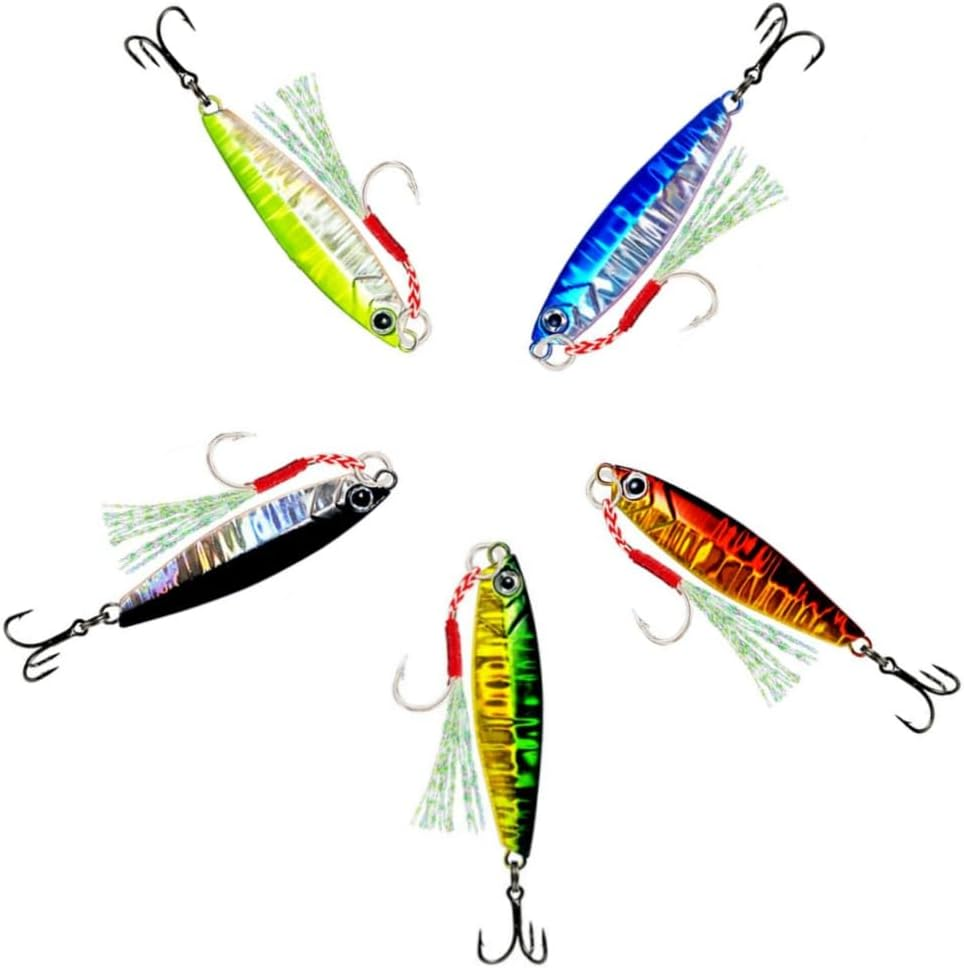 Fishing Lures Kit,Metal Multi-Function Blade Baits,Fishing Spoons of Captain'S Favorite,Shiny Saltwater Jigs for Predators,Great-Action Micro Jigs to Catching More Fish,Freshwater Bass Fishing Lures image number 2