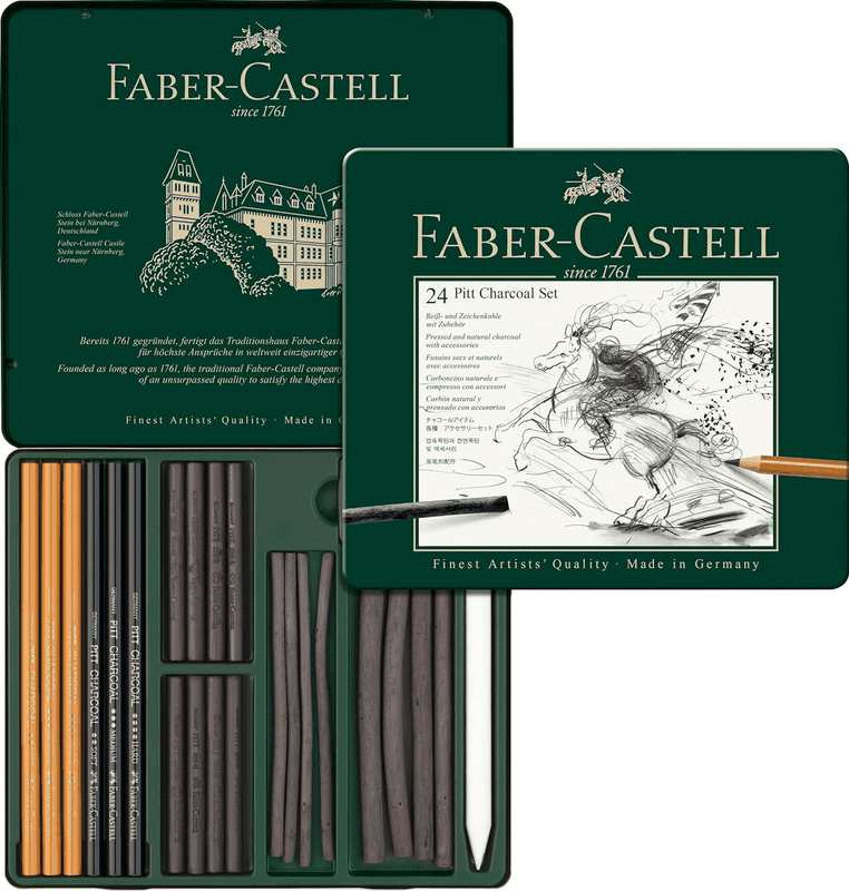 Faber-Castell Smooth Pitt Compressed Charcoal Stick, Extra Soft &ndash; Blister Pack of 3, (18-129996) image number 2