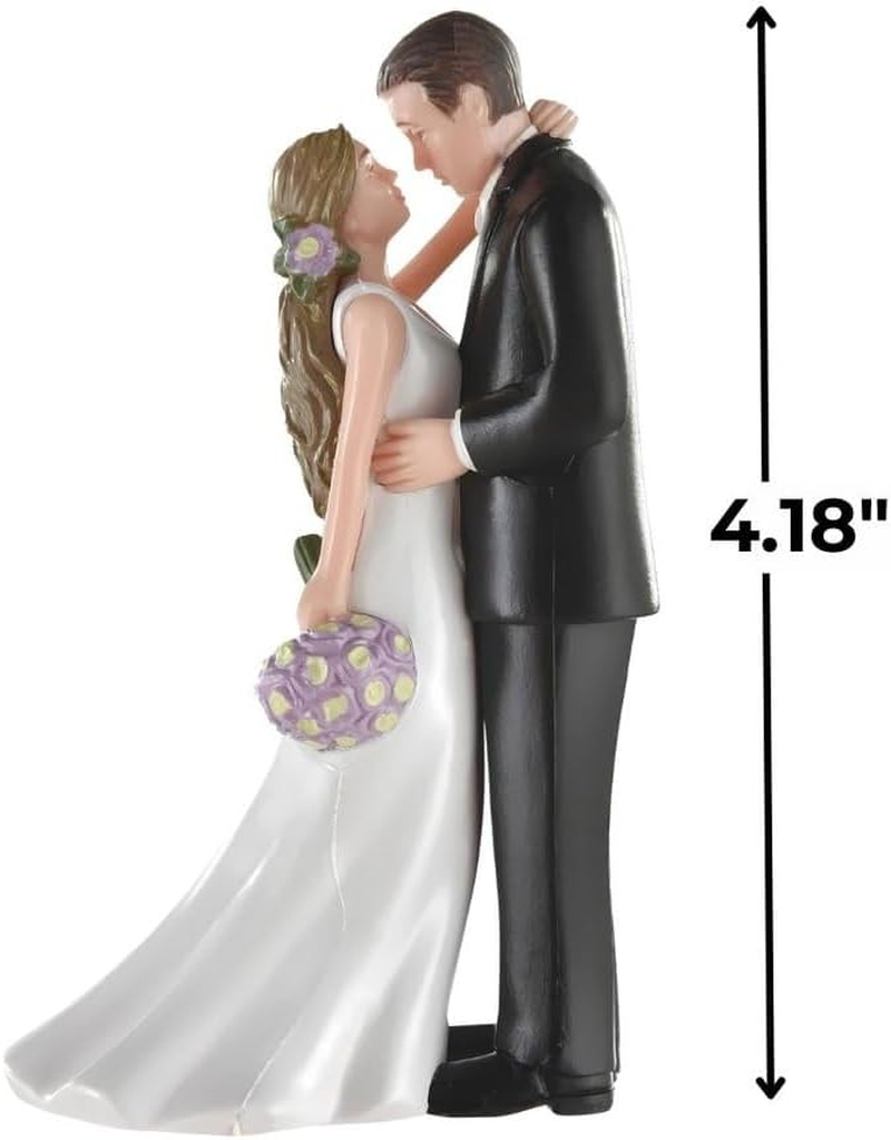Bride & Groom with Bouquet Cake Topper | Wedding and Engagement Party, 3 Ct. - Bride  Groom image number 3