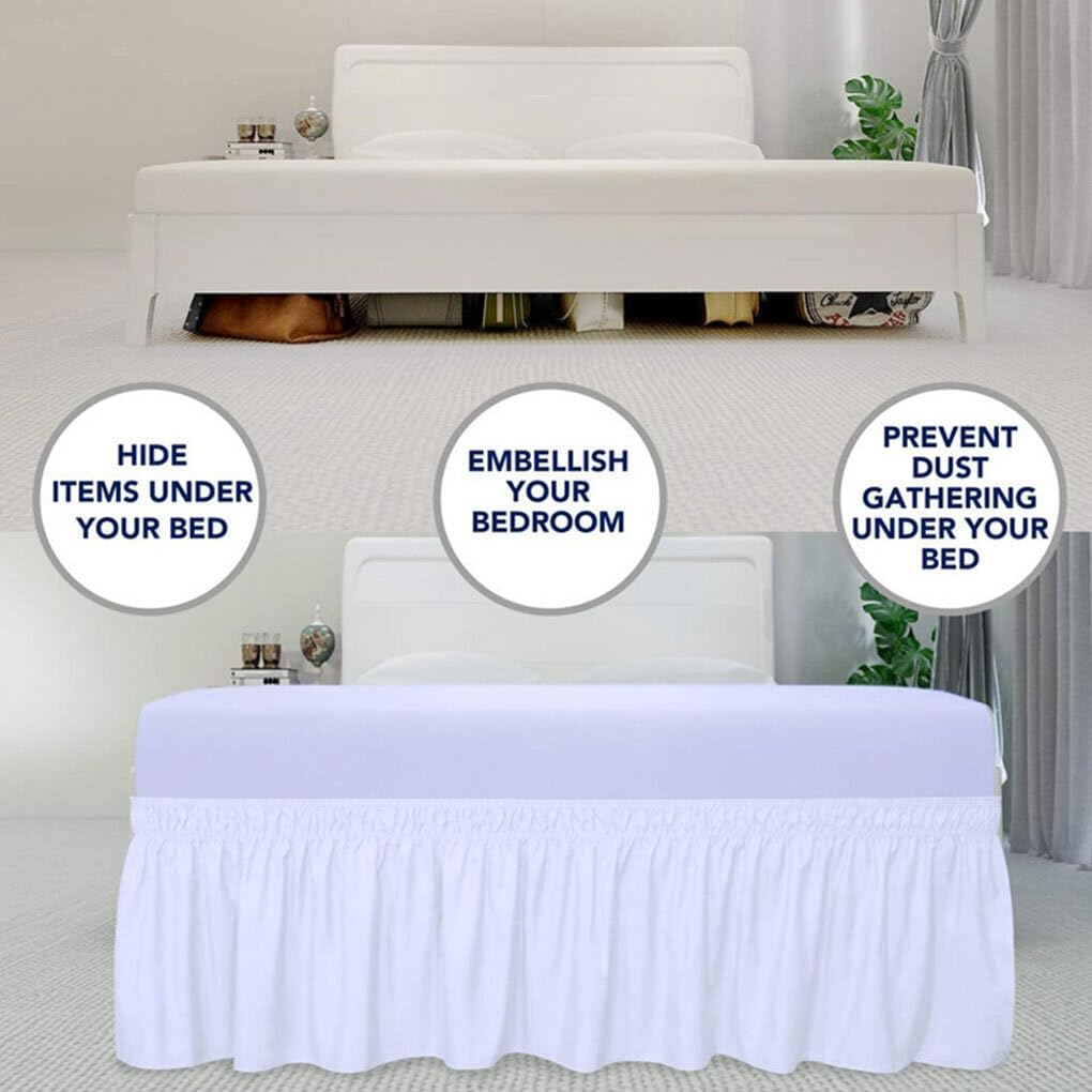 Easy to Clean and Fitting Bed Skirt for Elegant Bedroom Easy to Install Polyester Deep Frilled Valance Fitted Sheets image number 4