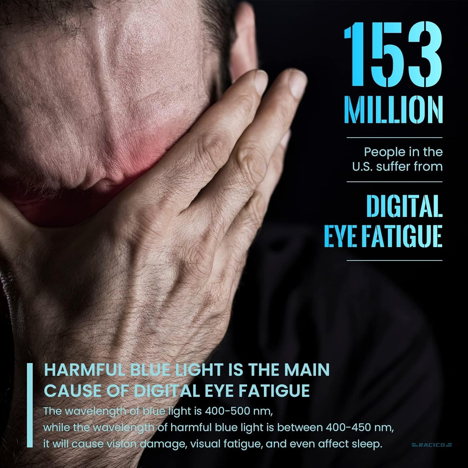 Racico Computer Blue Light Blocking Glasses 3 Pack Blue Light Glasses Men Women, anti Blu-Ray Clear Gaming Glasses Lenses image number 6