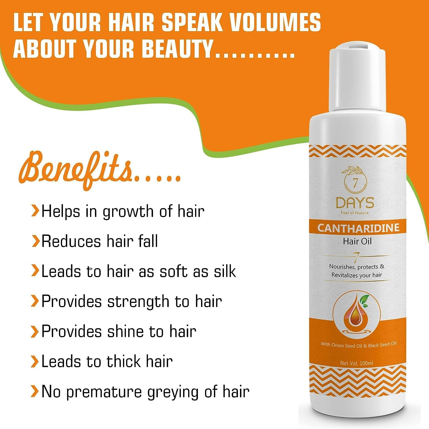 Green Velly 7 Days Cantharidine Oil for Hair | Control Hair Fall | Reduce Dandruff |Multi-Purpose Hair Growth Oil/Serum with Argan, Bhringraj, Hibiscus, Sesame,Amla,Sweet Almond, Olive (200 Ml) image number 3