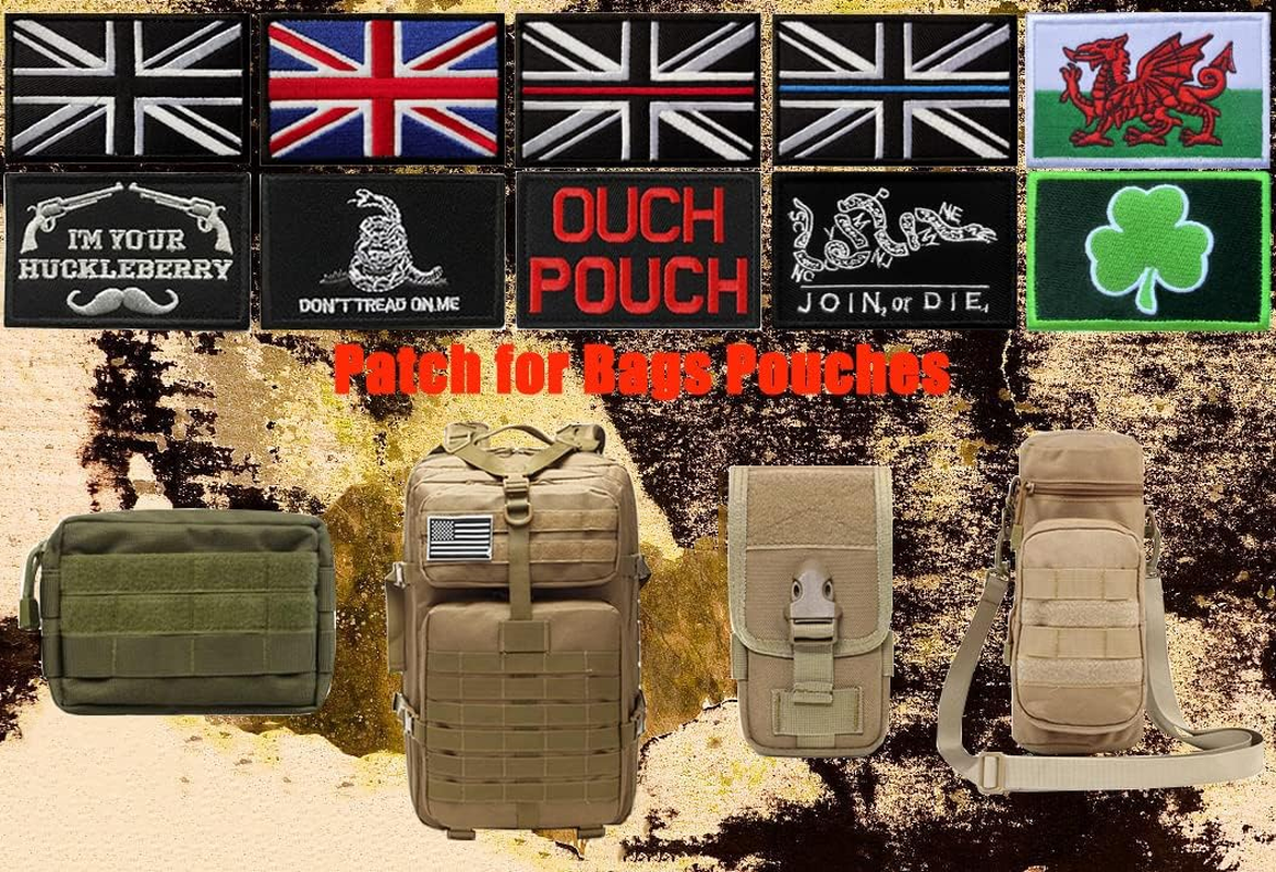 2 PCS Tactical Denmark Flag Embroidered Patches - 3.15"X 2" Nordic Danish Flag Military Uniform Sew on Emblem Patch - Loop & Hook Fasteners Attach to Tactical Backpack, Garment & Gears image number 6