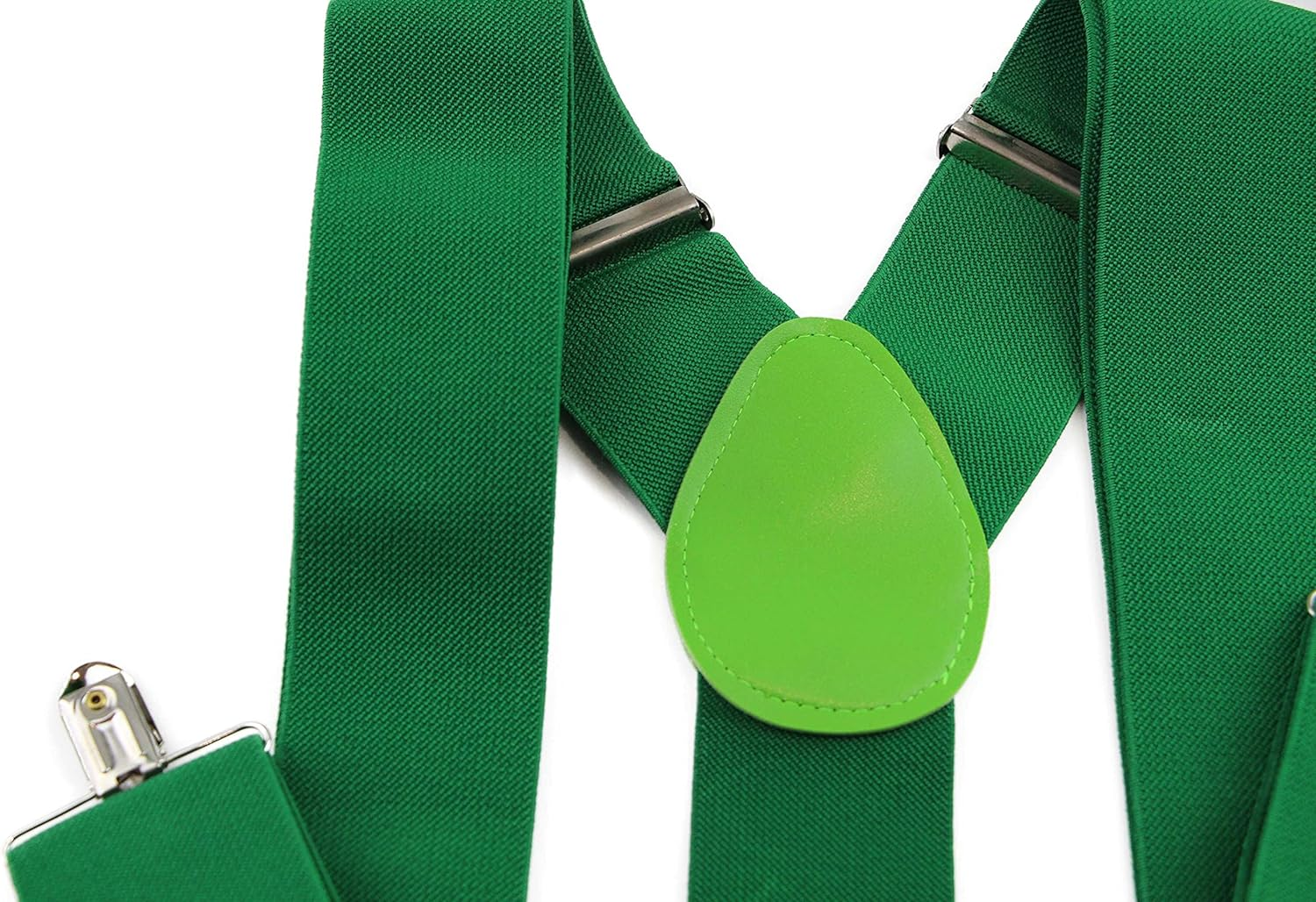 Extra Wide Heavy Duty Adjustable 120Cm Green Adult Mens Suspenders image number 1