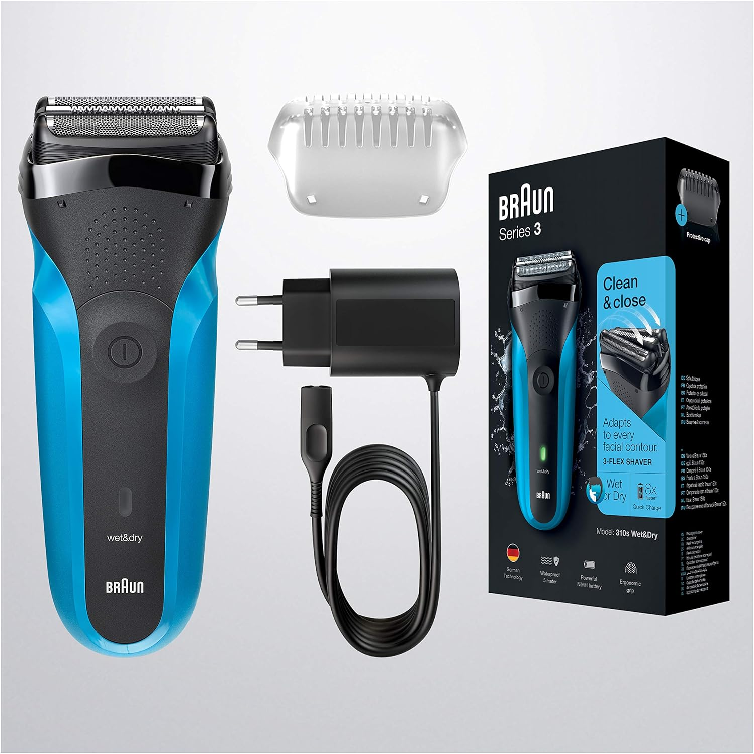 Braun Series 3 Wet & Dry Men'S Electric Shaver, Rechargeable, 310S image number 6
