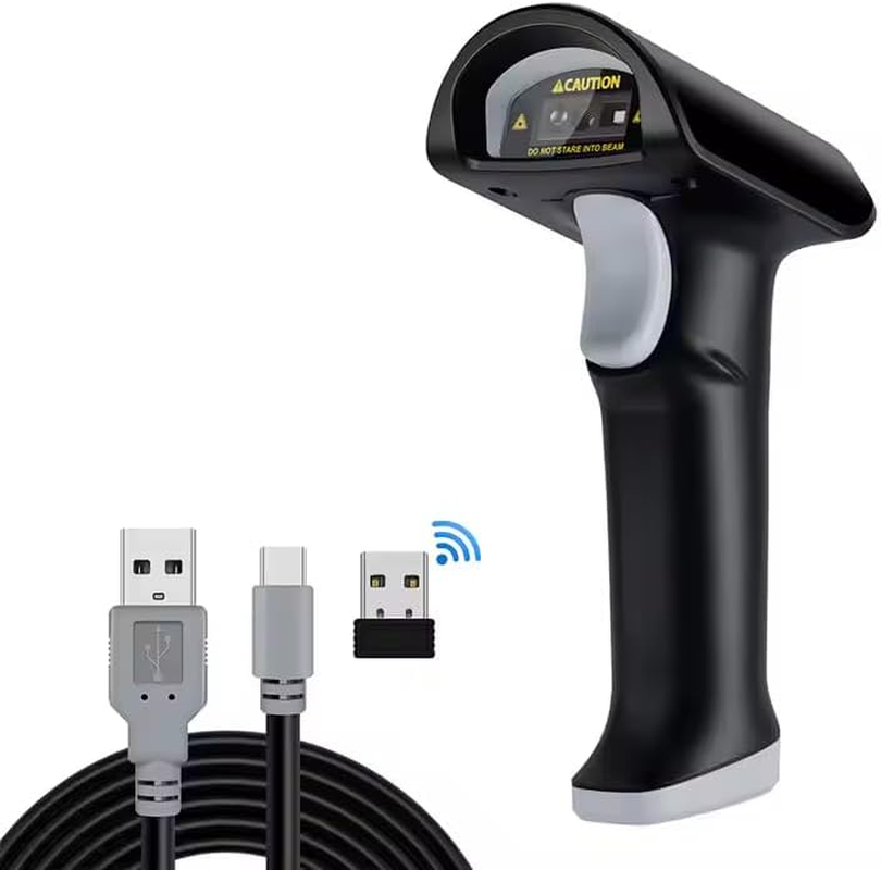 High-Speed Wireless 2D Scanner 640 * 480 CMOS, Bluetooth 2.4G & USB Interfaces Warehouse Inventory Scanning, 1.5M Drop Proof Barcode & QR Code Reade for Retails(Grey) image number 4