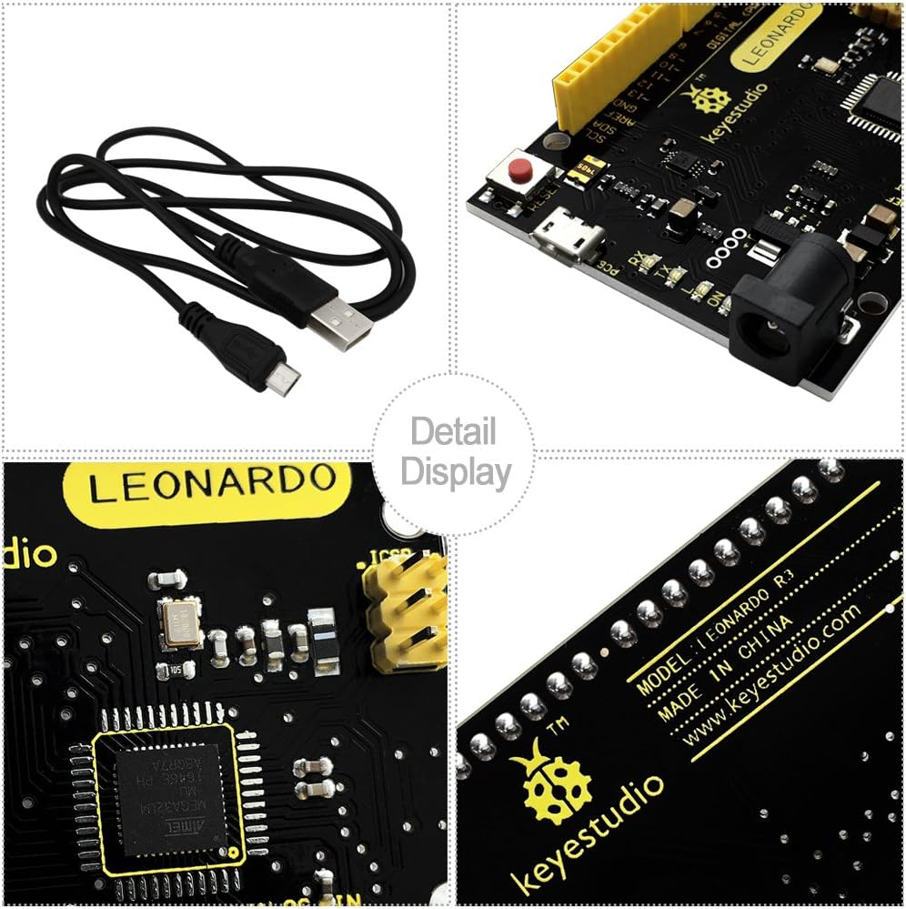 KEYESTUDIO Leonardo R3 Development Board with USB Cable for Arduino Starter Kit image number 6