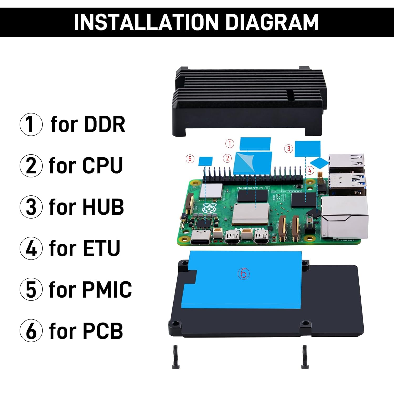 Geeekpi Heatsink Case for Raspberry Pi 5, Pi 5 Aluminum Alloy Armor Case, Pi 5 Passive Cooling Case for Raspberry Pi 5 4GB/8GB (Raspberry Pi NOT Included) image number 6