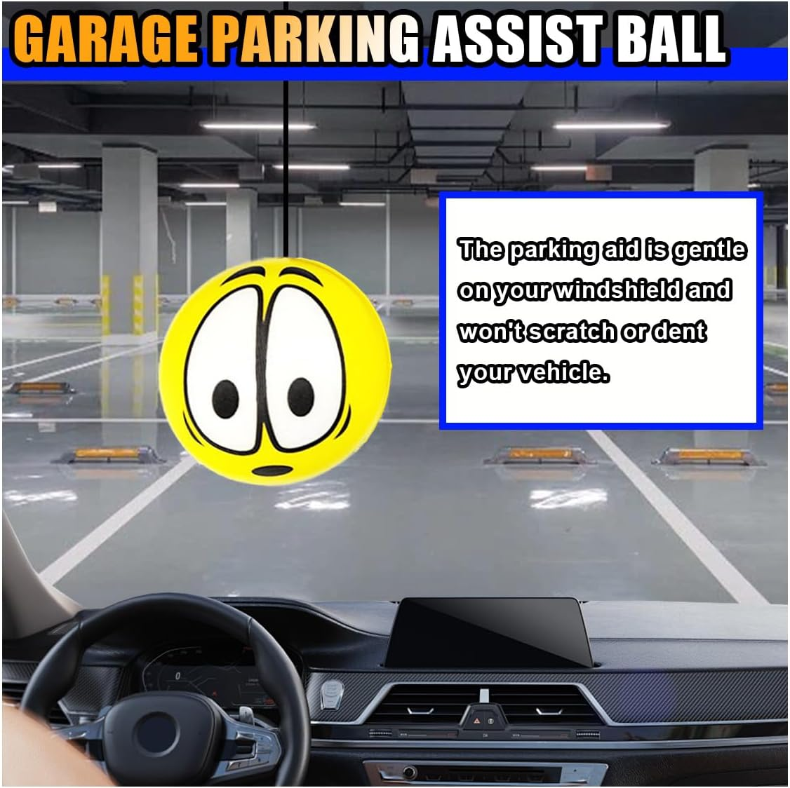 2PCS Garage Parking Aid-Parking Ball, Parking Ball Guide System, Retractable Parking Assist Ball, Parking Assistant with Ball Sensor Assist Solution, Perfect Garage Car Stopper for Vehicles (Big Eye) image number 5