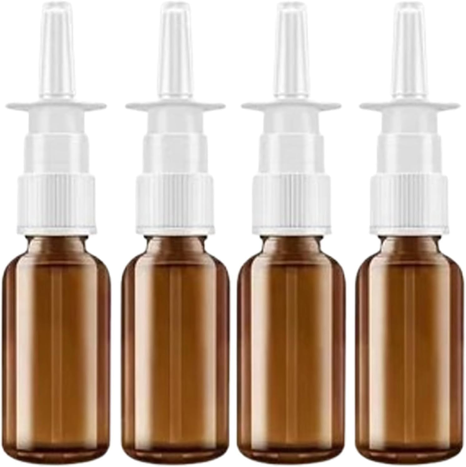 WADY 4Pcs 15Ml Amber Glass Nasal Spray Bottles with Fine Mist Nozzle &ndash; Refillable Empty Sprayer for Perfume, Makeup Water, Essential Oil & Nose Care image number 6