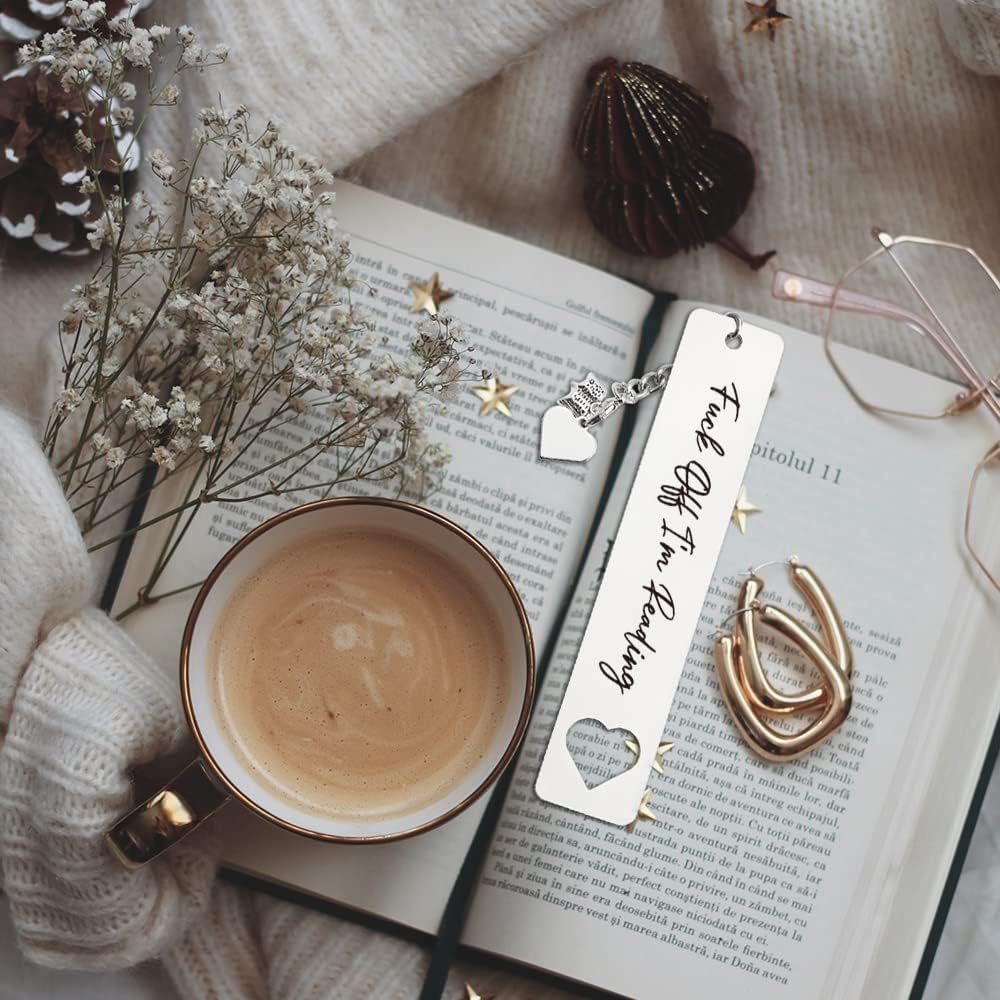 THRXOBN Funny Bookmark for Women, Men, Kids, Teens, Teachers, Book Lovers, Stainless Steel, 1 Piece image number 2