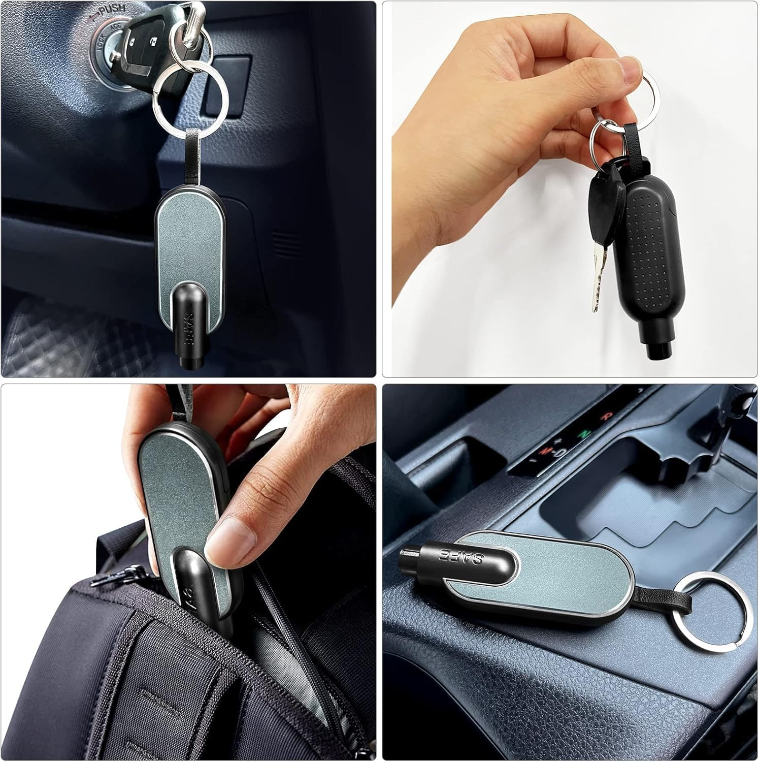 2PCS Car Window Breaker Seatbelt Cutter, 2 in 1 Emergency Car Safety Hammer Glasses Breaker Escape Tool (Red Black, One Size) image number 5