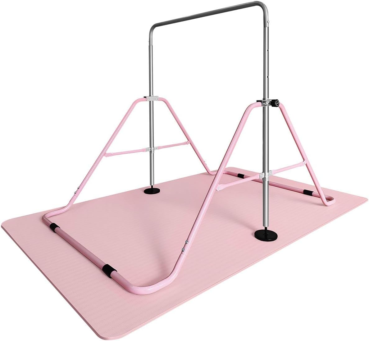 Genki Expandable Gymnastics Bars, Adjustable Height Gymnastic Horizontal Bars,Junior Climbing Frame Training Bar Children Folding Training Monkey Bars for Kids,Pink&hellip;