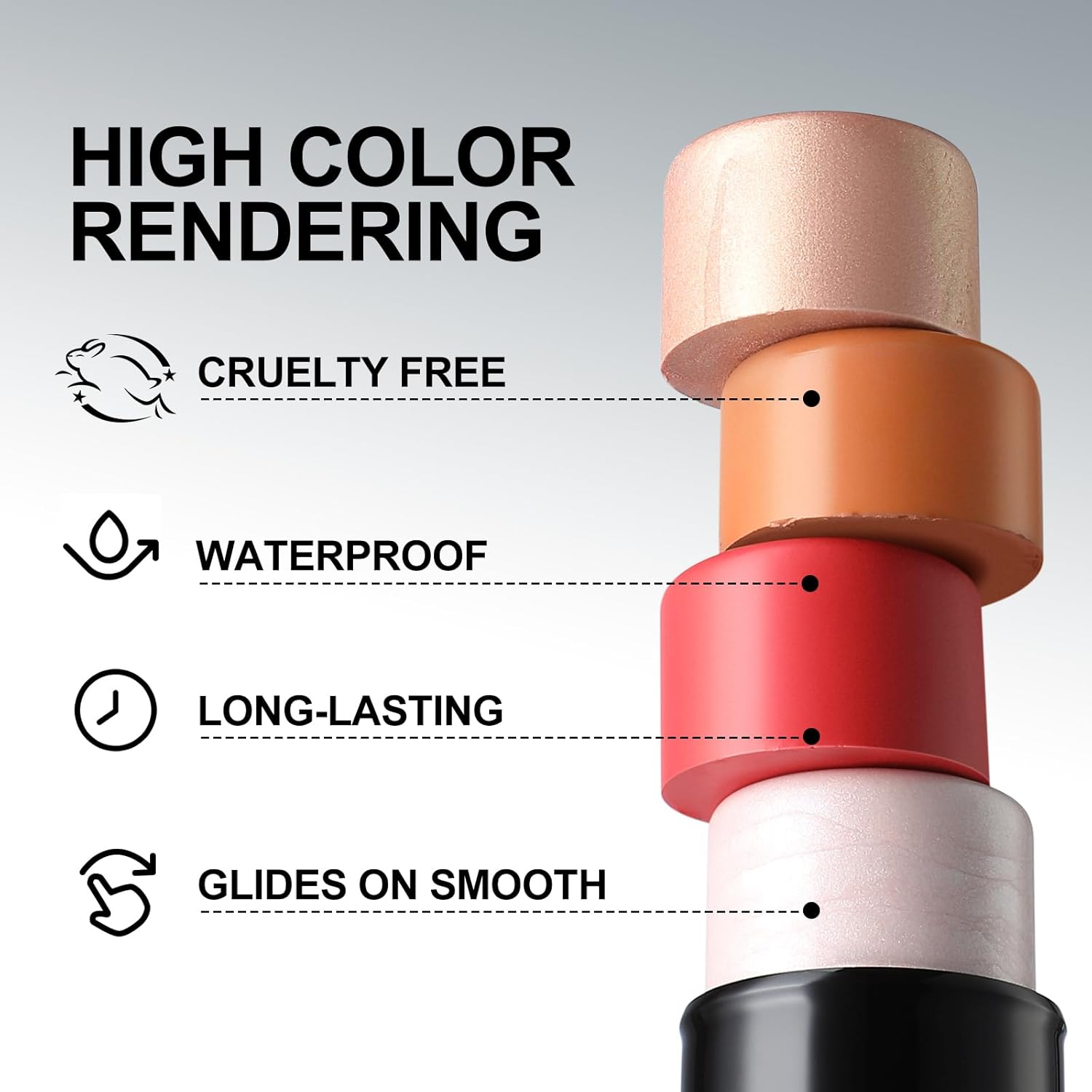 Focallure 3 Pcs Cream Contour Sticks,Shades with Highlighter & Bronzer Blush,Non-Greasy and Water-Resistant Face Contouring Pen,Easy to Sculpt the Create a Finishing Makeup,Neutral,18 Gram image number 3