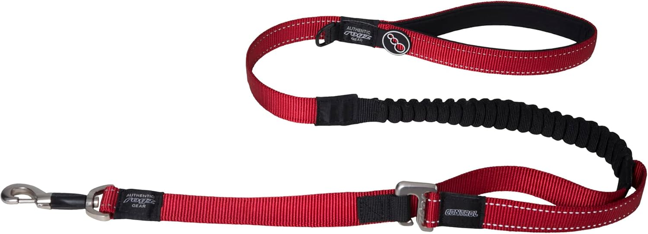 Rogz Control Shock Absorbing Bungee Dog Long Lead Red Extra Large image number 2