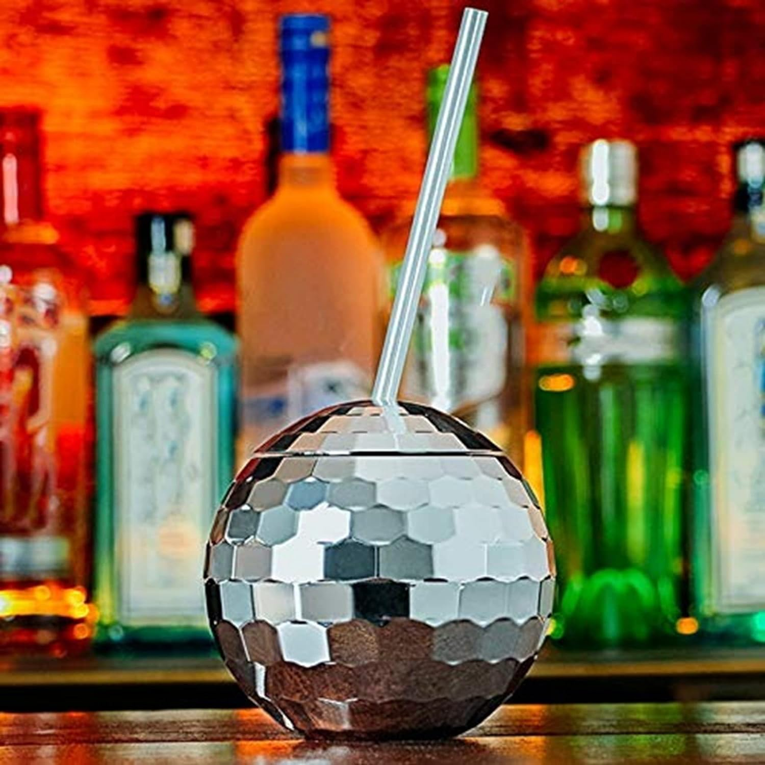 4 Disco Ball Cup Glitter Flash Ball Cocktail Cup Tea Bottle Supplies for Drinking Beverage C image number 4