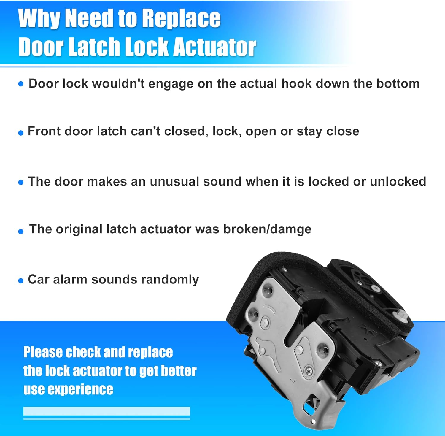 X AUTOHAUX Front Left Door Lock Actuator for Chevrolet Silverado 1500 2015-2018 for GMC 13592289 Door Latch Lock Actuator image number 3