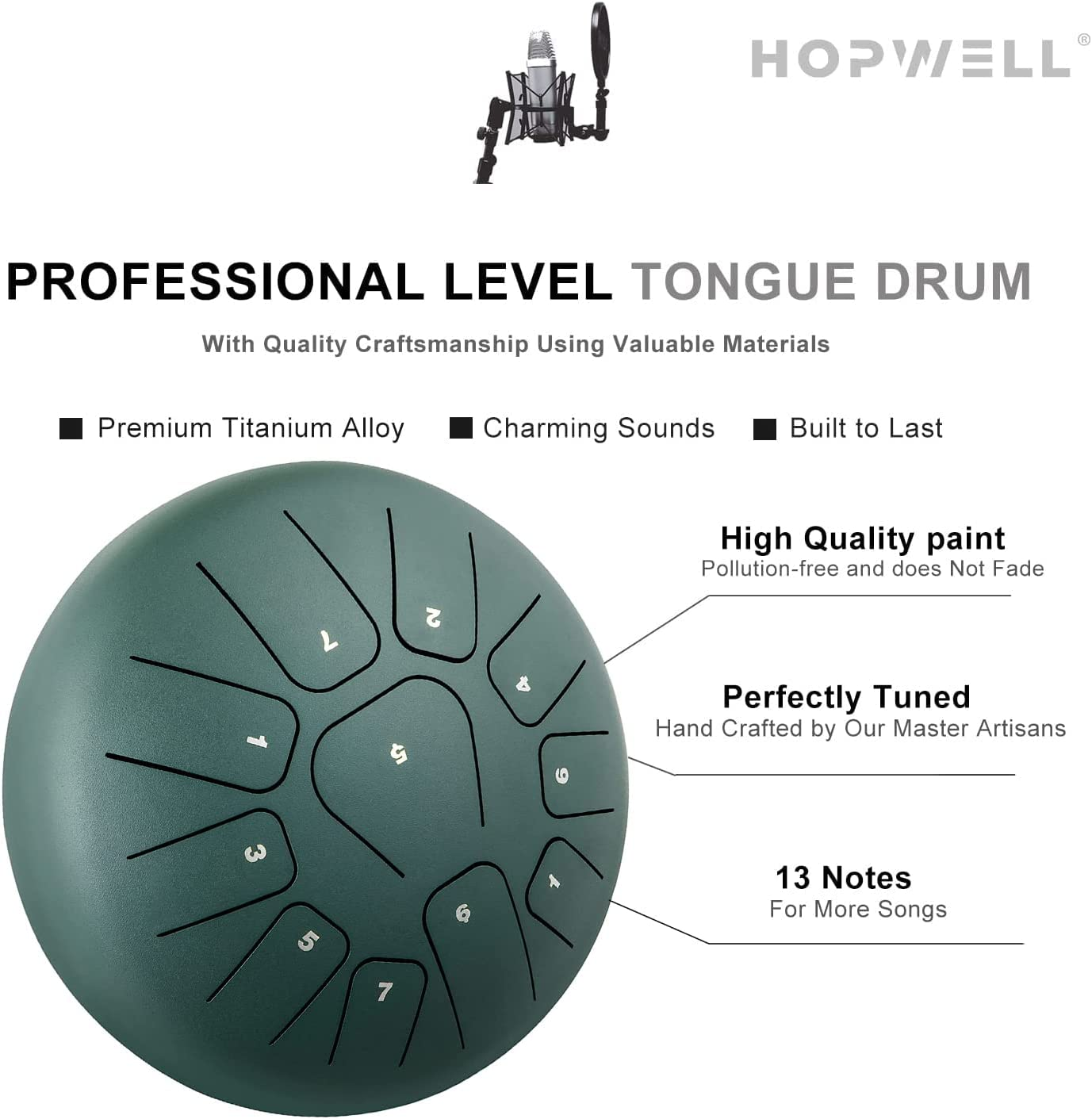 Steel Tongue Drum 10 Inches 11 Notes, Percussion Instrument for Adult Kids, Handpan Drum with Carry Bag, Music Book & Drum Mallets image number 4