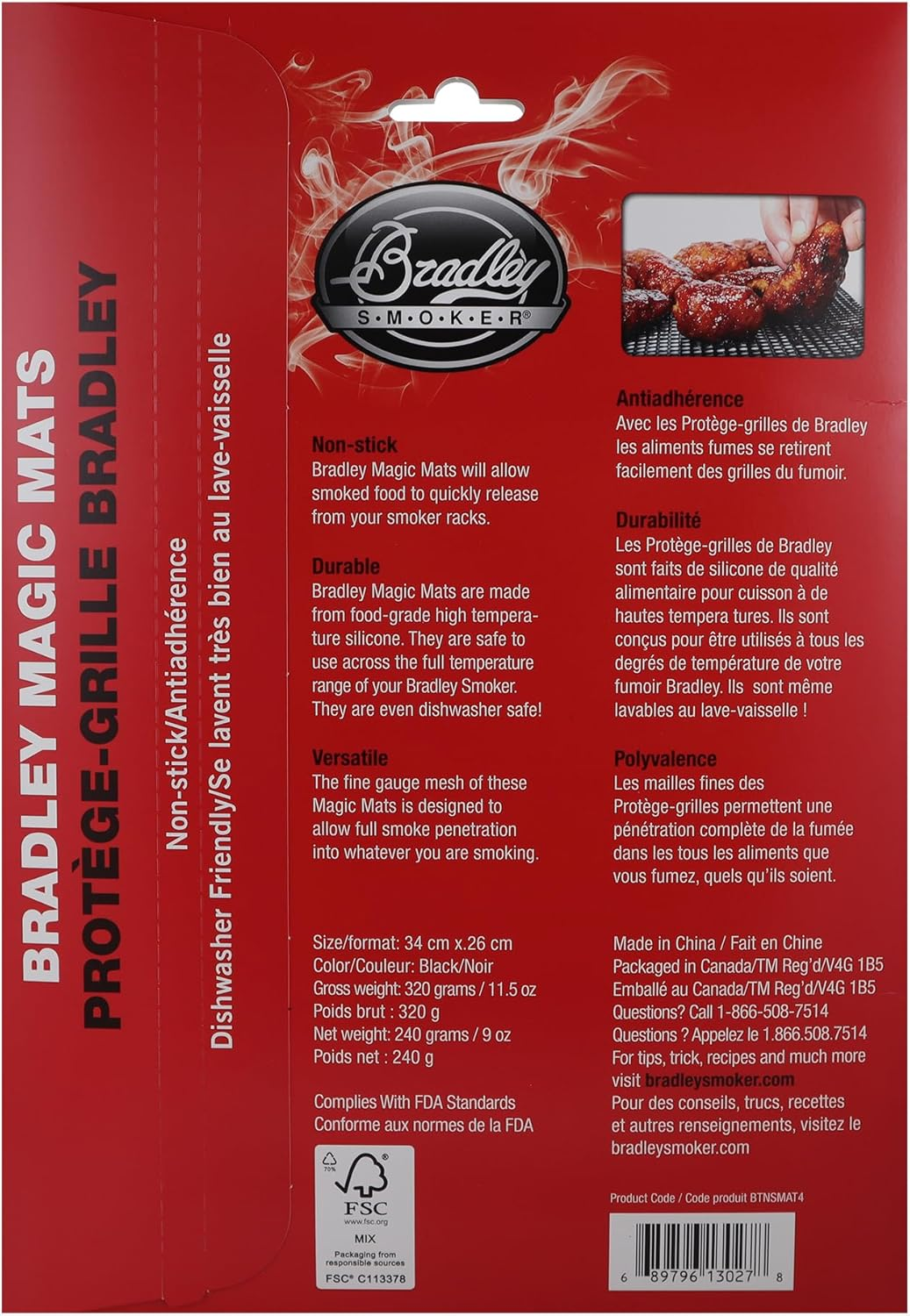 Restaurant Equipment Online PTY LTD Bradley Smoker Non-Stick Silicone Mat, Black/Silver (BTNSMAT4) image number 4