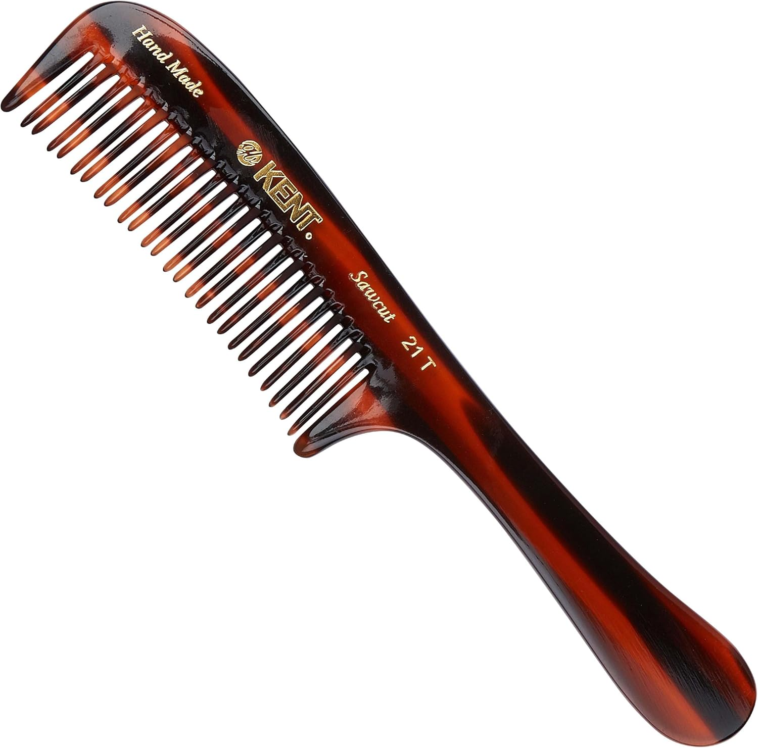 Kent 21T Large Hair Detangling Comb, Double Teeth Wide Tooth Comb for Curly Wavy Hair, Saw-Cut and Handmade (7.5") image number 4