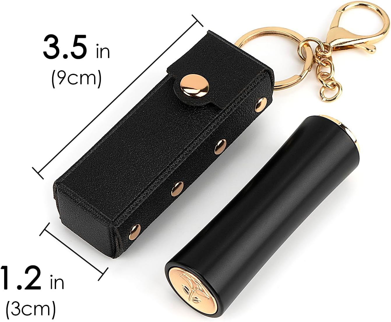 2 Pack Lipstick Case, Soft Leather Lipstick Holder for Women, Portable Lip Balm Sleeve Pouch (Black & White) image number 3