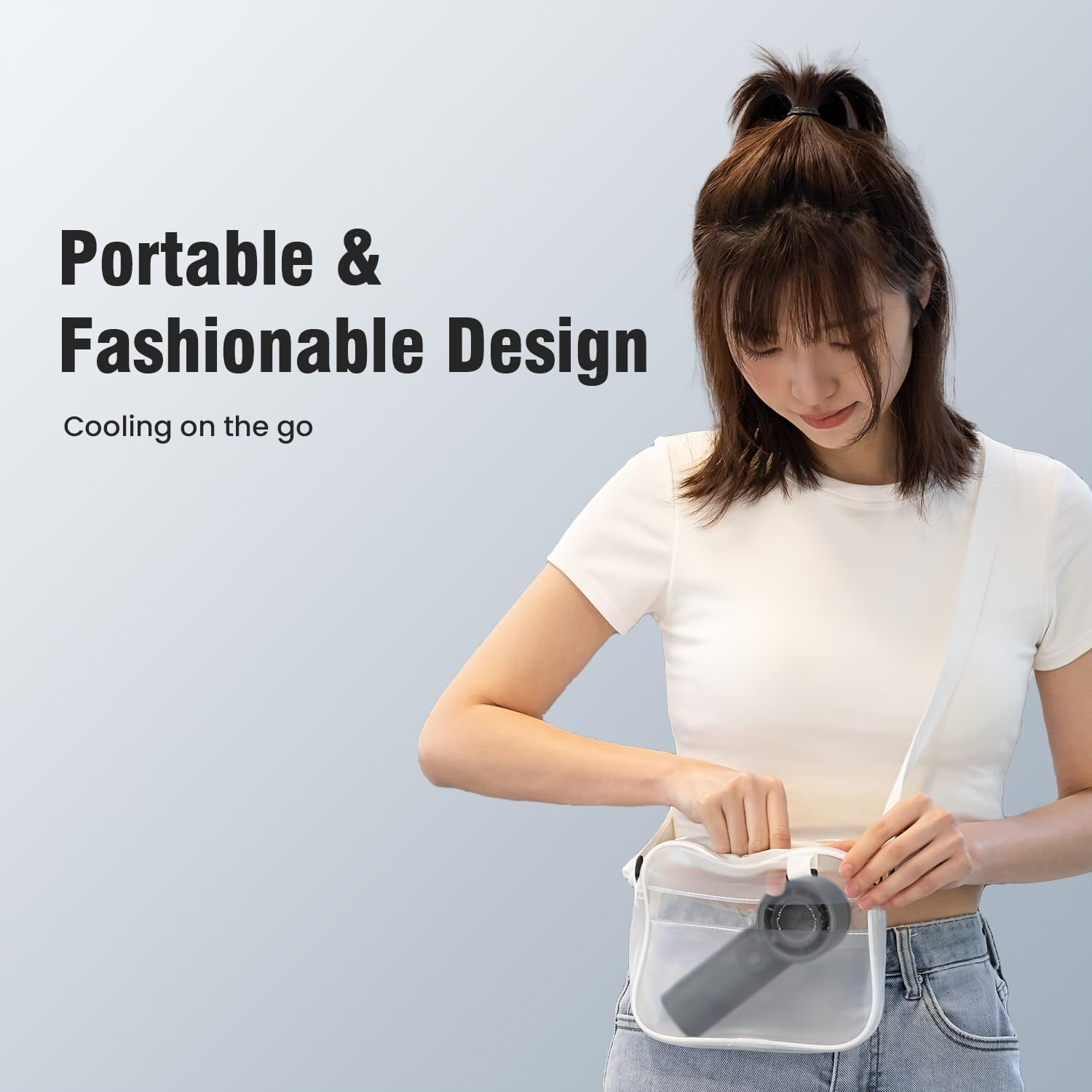 LEMOISTAR Handheld Turbo Fan(30 H Max Cooling Time), Mini Portable Hand Fan, USB Rechargeable Personal Fan, Battery Operated Small Pocket Fan 100 Speeds for Travel/Outdoor/Home/Office-Blue image number 2