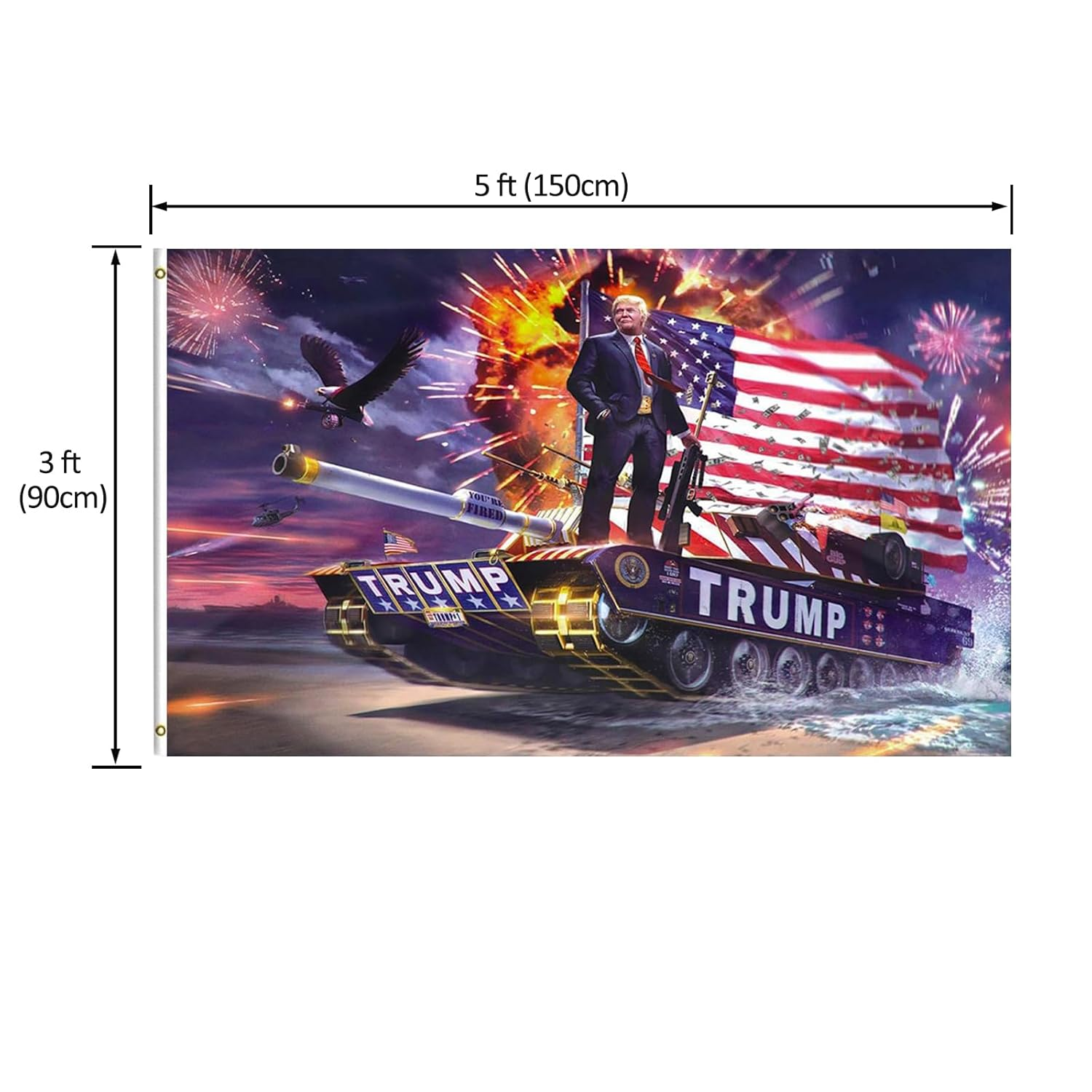 Trump Flag 3X5 Outdoor 2024, Donald Trump Garden Tank Flags Banner Indoor Outdoor for American President (2 Brass Grommets)&hellip; image number 1