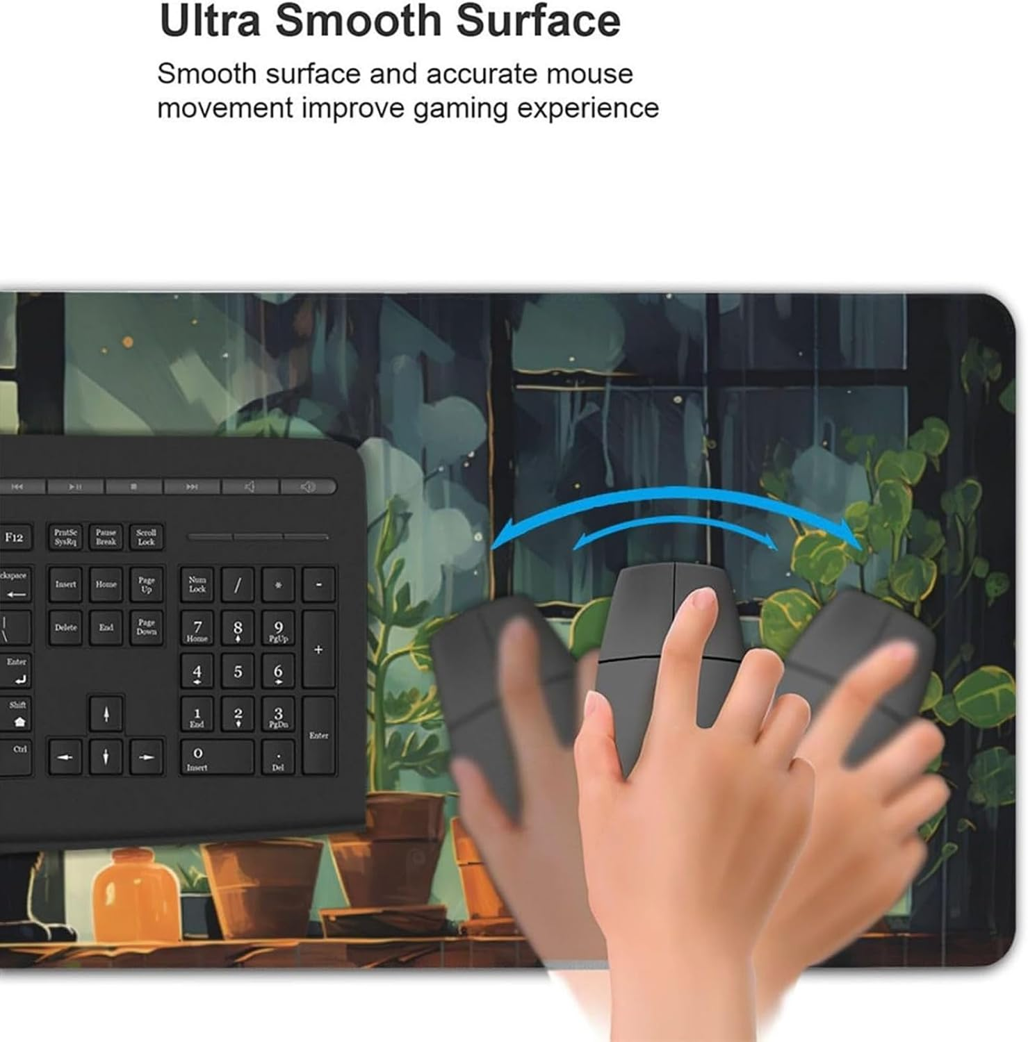 31.5X11.8 Inch, Large Mouse Pad for Desk, Extended Keyboard Mouse Mat for Computer Office, Big Laptop Mouse Pad, Gaming Pc-Cute Black Cat image number 5