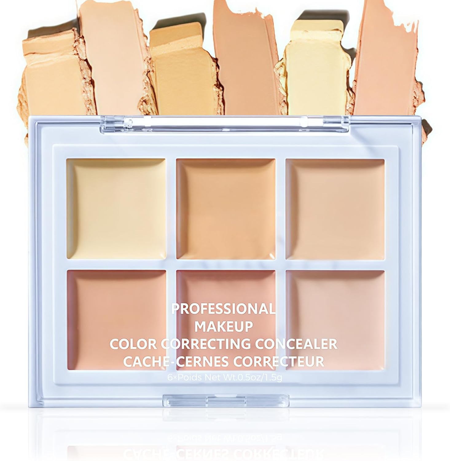 DAGEDA 6 Colors Concealer Palette, Full Coverage Smooth Color Corrector Cream, Long Lasting and Water-Proof Colour Correcting Concealer, Multi-Functional Concealing Palette for Face Makeup (02 Light) image number 6