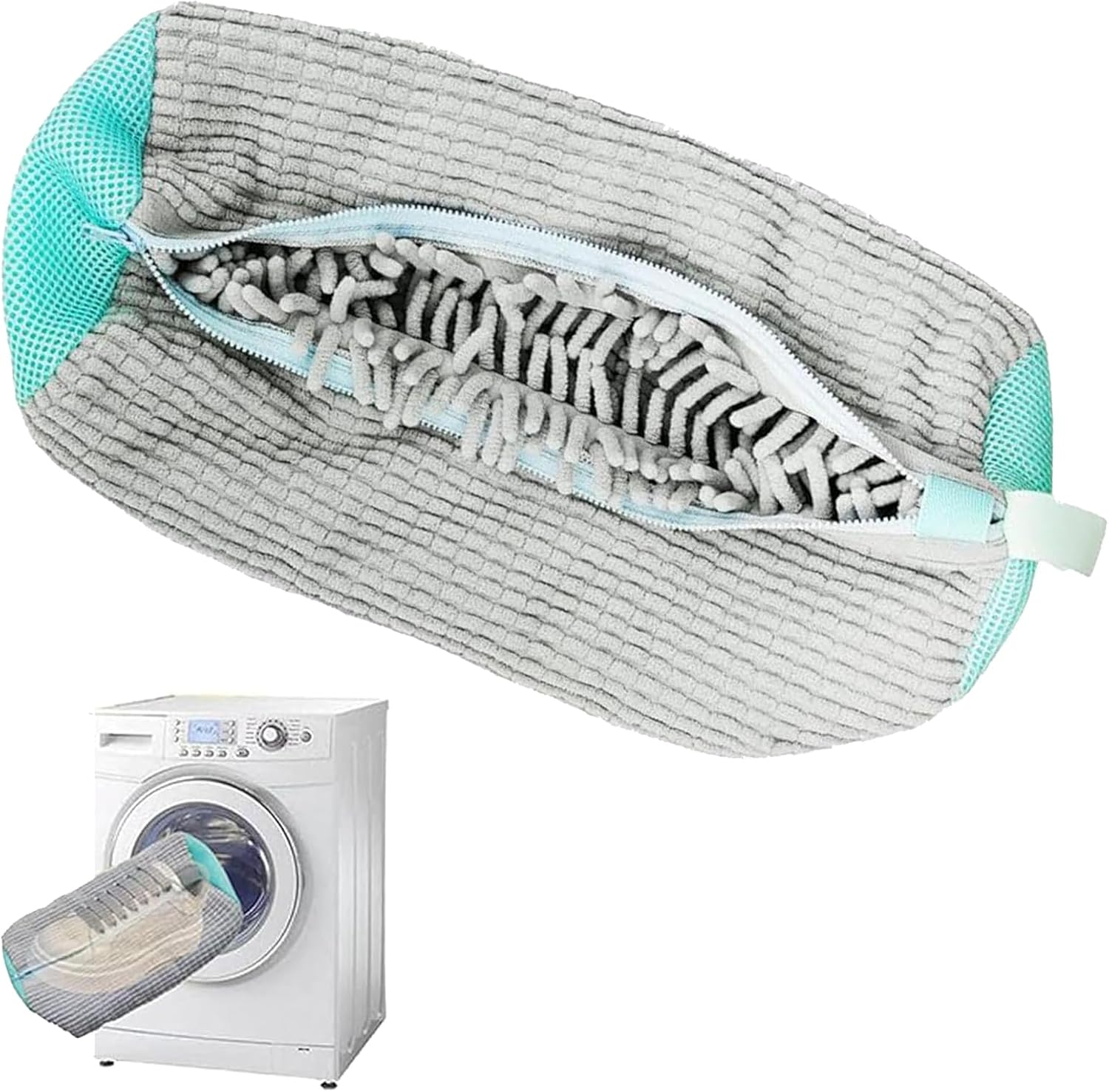 Shoes Laundry Machine Bag,Tuoyi 1 Pack Wrap-Around Washer and Dryer Zipper Storage Bag,Reusable Shoe Washing Bags for Washable Shoes image number 1
