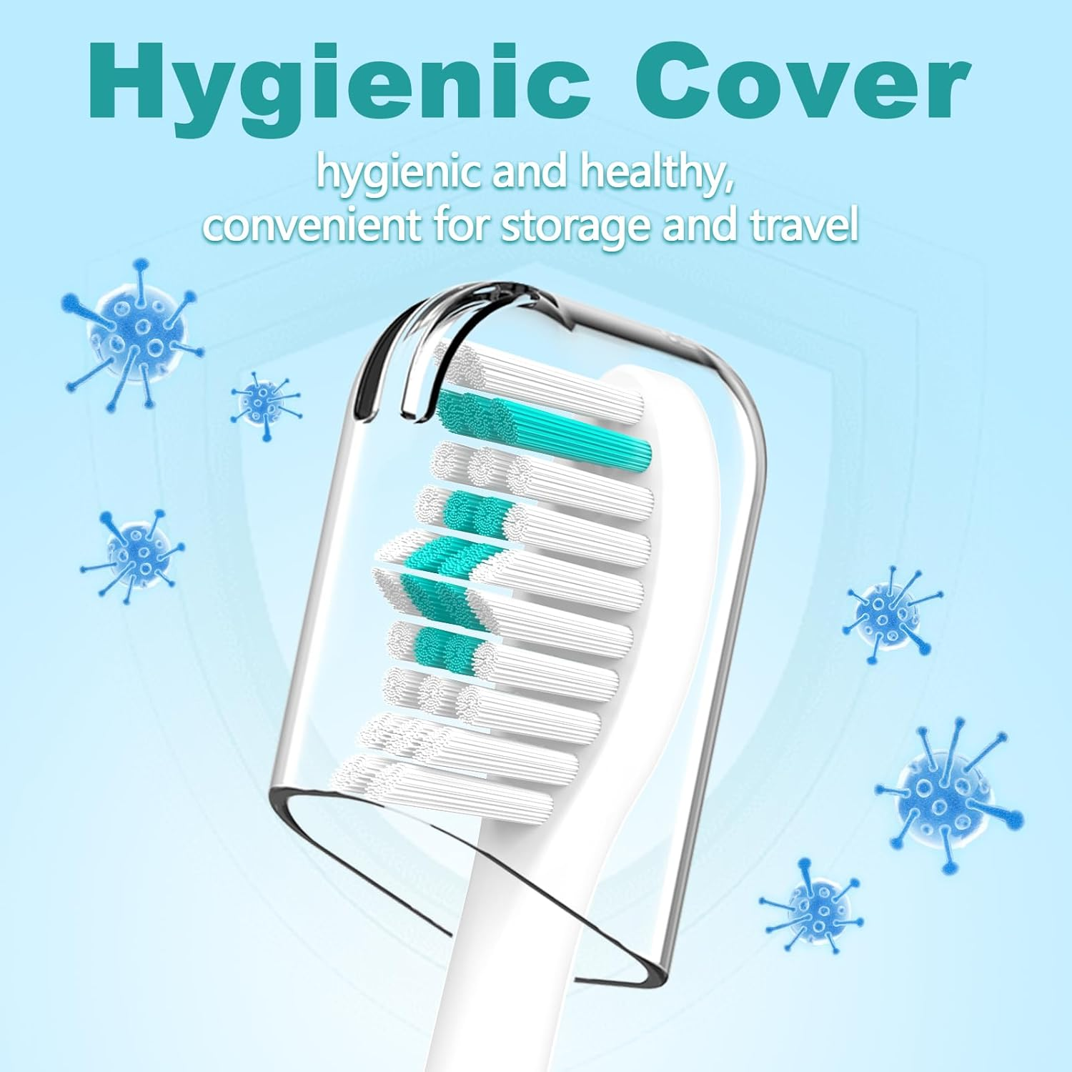 Aoremon Replacement Toothbrush Heads Compatible with Philips Sonicare E-Series, 6 Pack Replacement Brush Heads Come with Caps image number 6