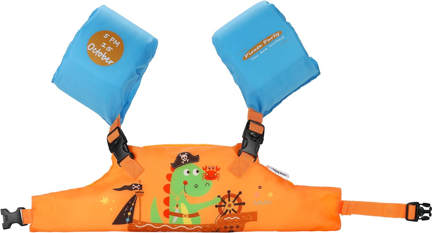 3 in 1 Swim Vest Baby Floats Jacket Arm Bands for Kids with Security Buckle Removable Sleeves for Toddlers Girls & Boys Learning Swim image number 3