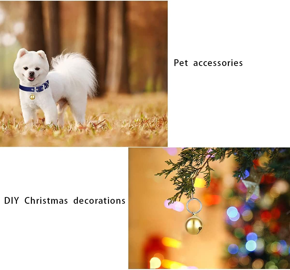 24 Sets Cat and Puppy Dog Collar Bells, Pet Pendant, DIY Crafts (Gold Color) image number 3