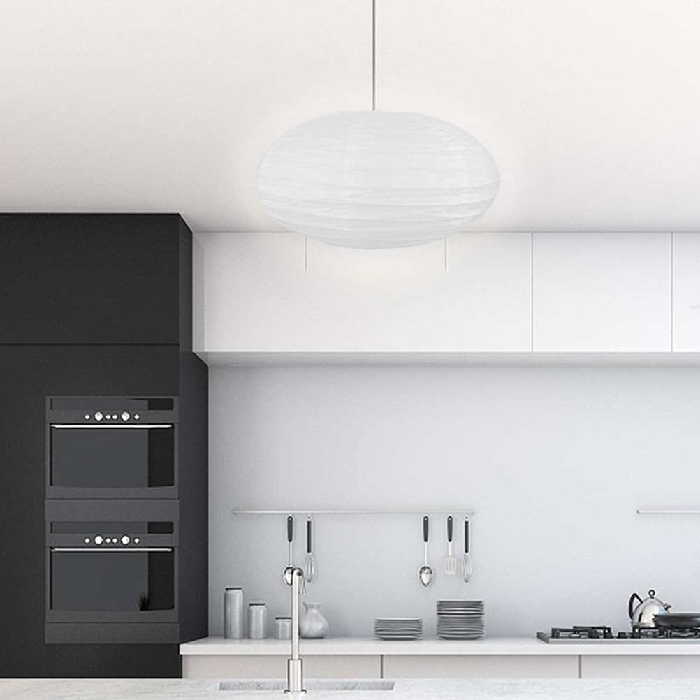 DECHOUS Paper Lampshade, Oval Lantern Handmade Ambient Lampshade Hanging Paper Lamp for Pendant at Home, 40&times;22 Cm image number 6