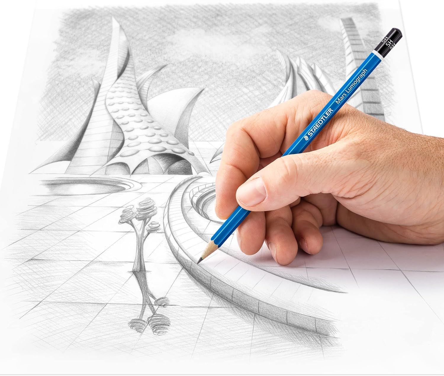 Staedtler Artist Pencils Mars Lumograph, 5B Artist Quality Sketching and Drawing, Box of 12 (100-5H), Grey image number 1