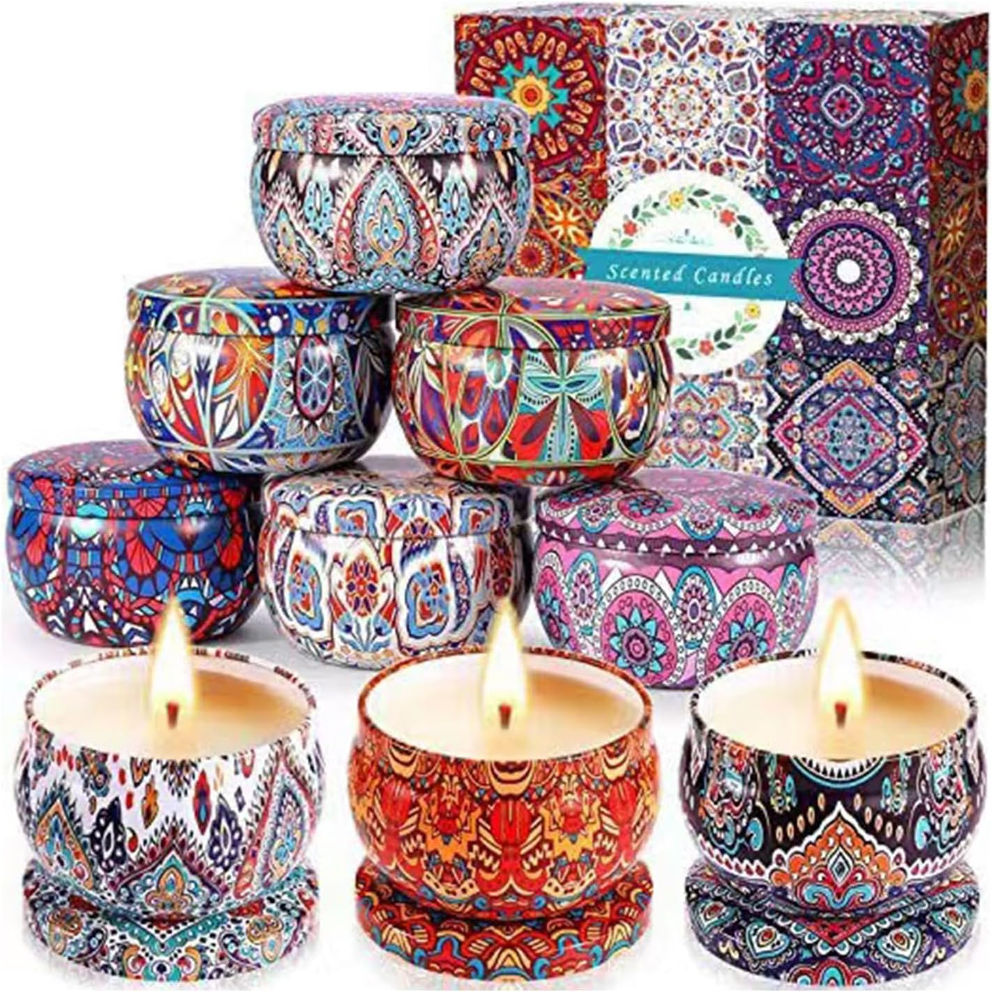 Scented Candles,Natural Soy Wax Candles Set,Candles Gifts for Women, Perfect for Birthday,Valentine'S Day,& Everyday Home Scent Gift Decoration (4/4.4Oz)