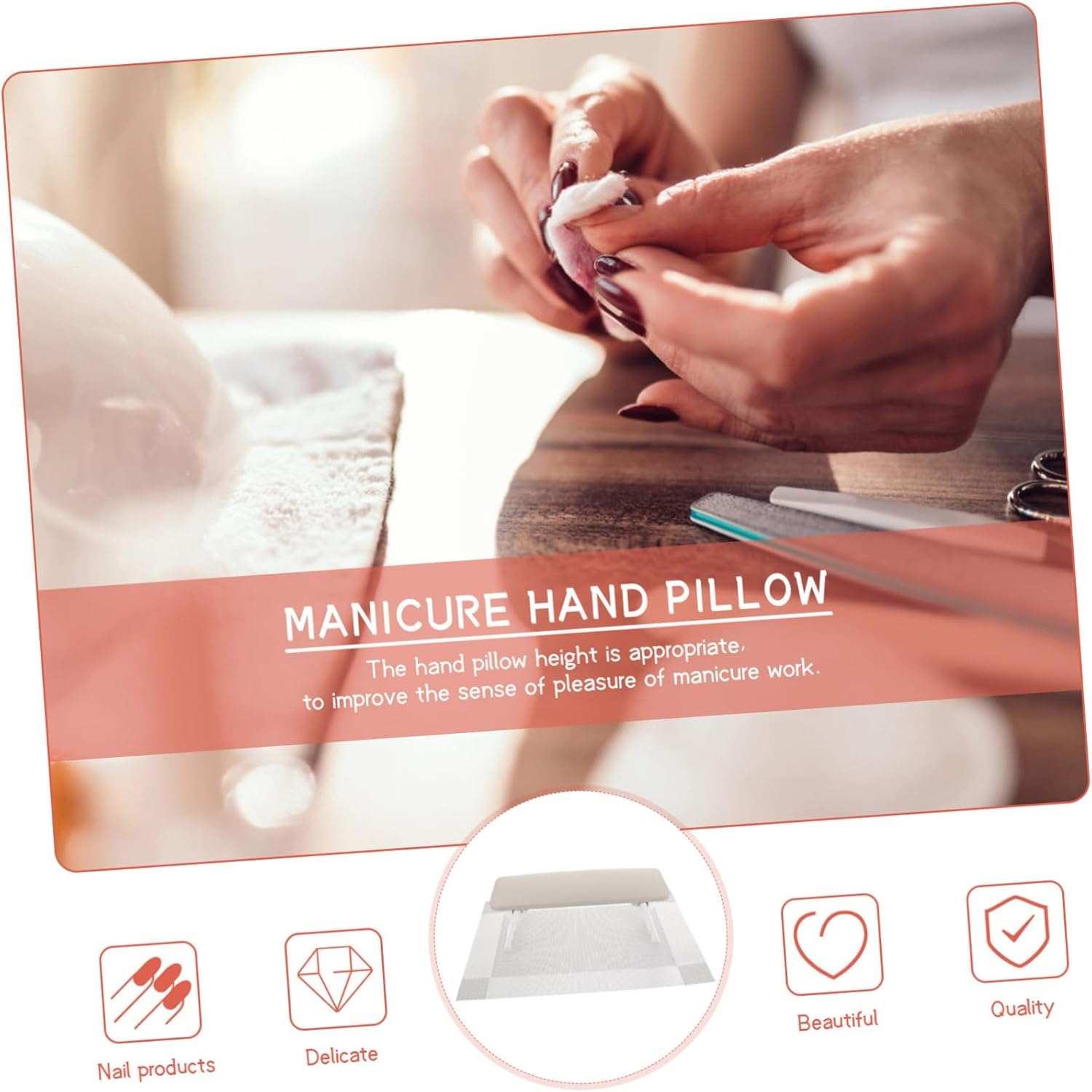 Nail Arm Rest Cushion for Manicure Table Hand Rest for Nails Durable Support for Professionals Beginners Chic Design image number 6