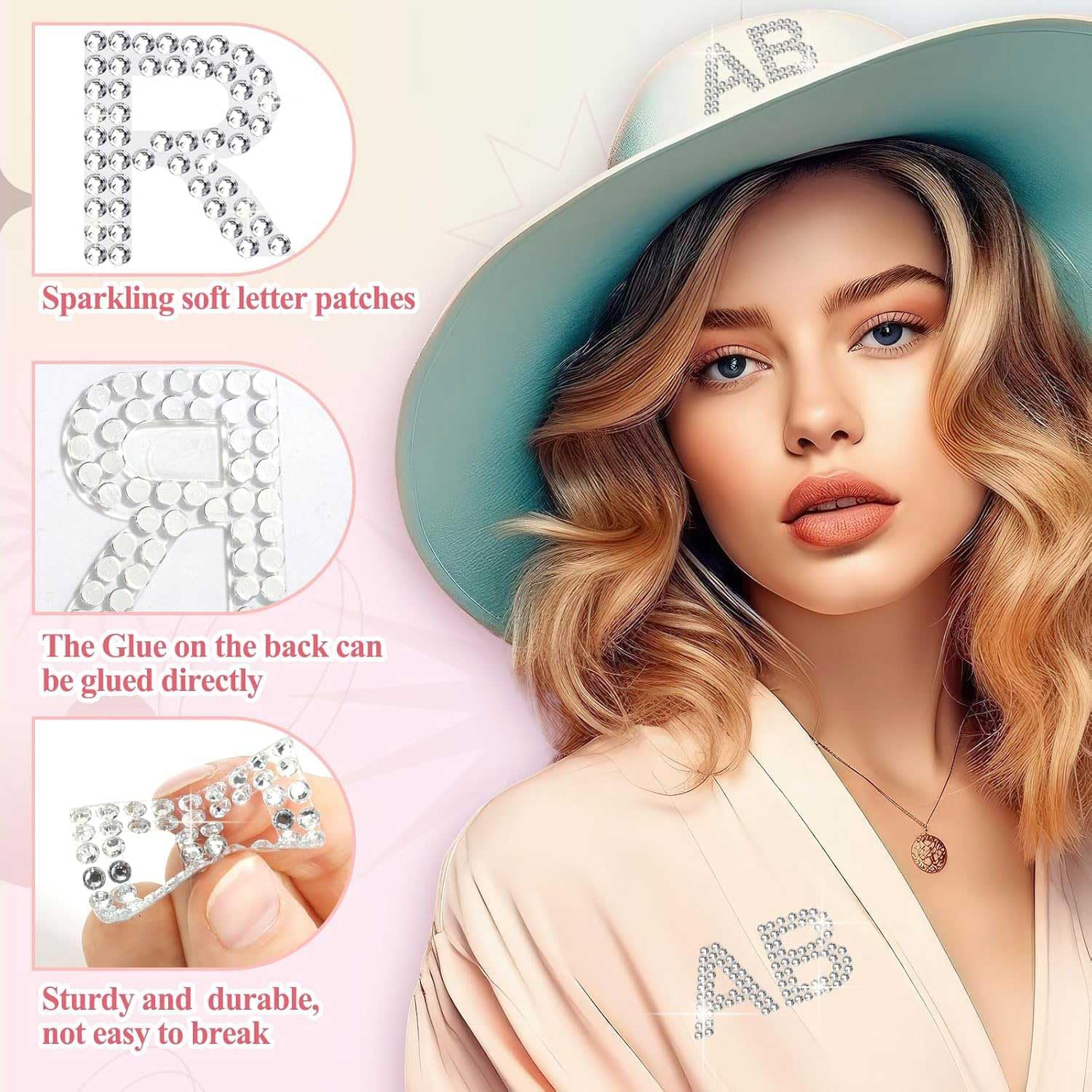 204 Pieces Rhinestone Letters Stickers, 6 Sheets Glitter Self Adhesive Diamond Alphabet Stickers Silver Bling Crystal Letter Stickers Gemstone Border Stickers for DIY Craft Decors (Golden) image number 5