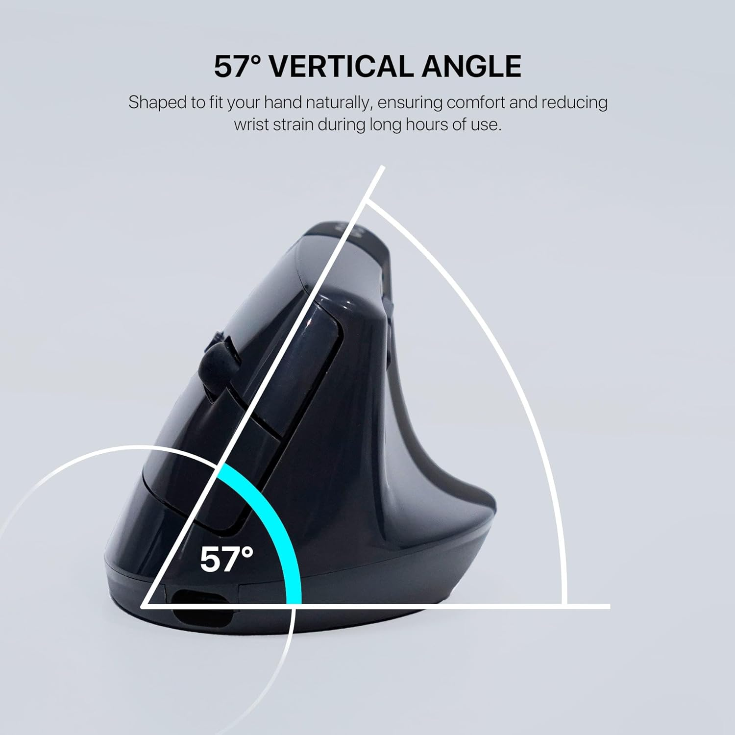 Fantech Comfy W195R Vertical Ergonomic Wireless Mouse &ndash; Silent Clicks, 2.4Ghz & Bluetooth, Office & Home Use (Grey) image number 5