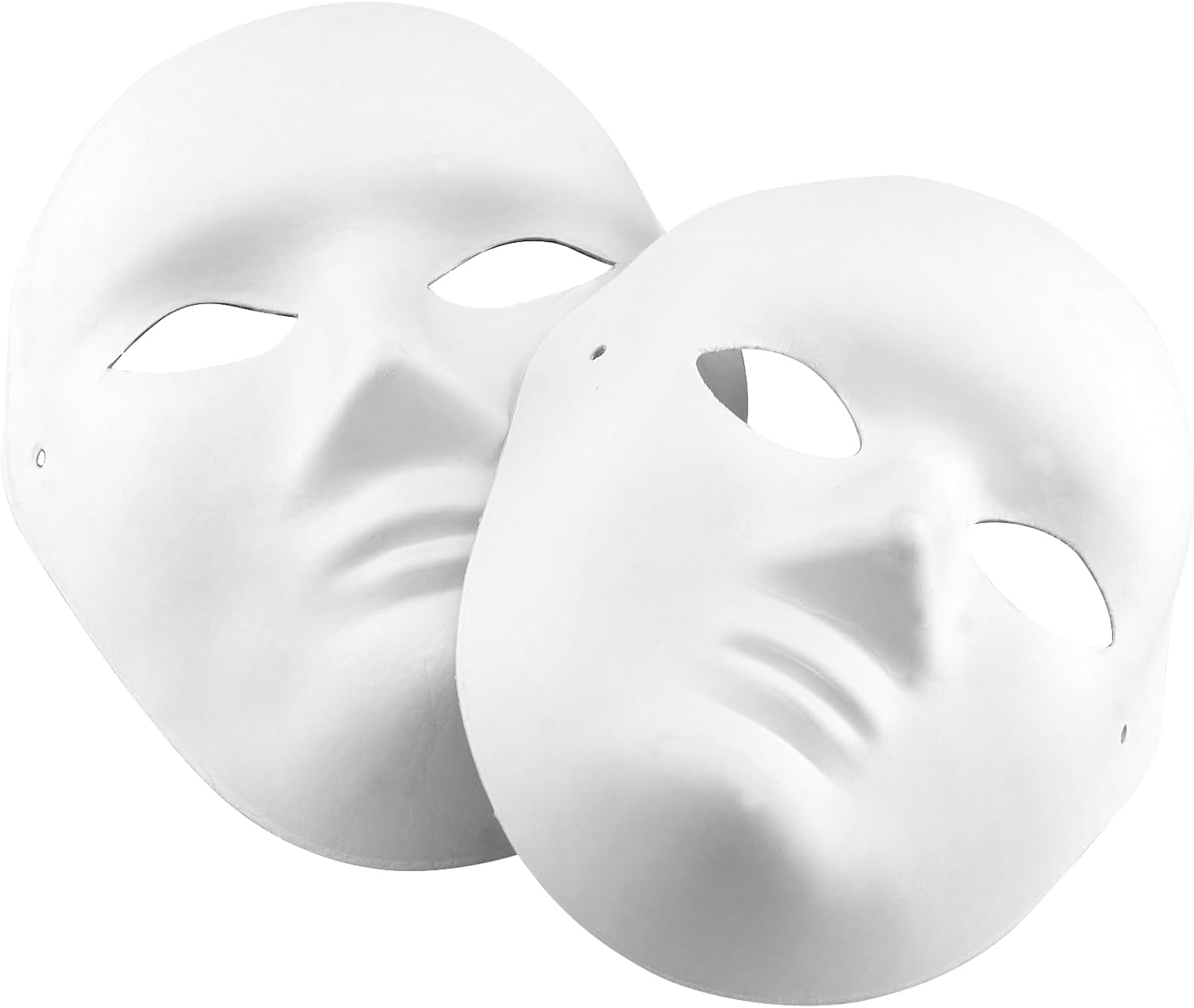 30 Pack White Paper Masks, Women Men Pulp Blank Face Masks with Adjustable Elastic Band, Pure White Paintable Face Masks for Carnival, Halloween, Party Decorations image number 1