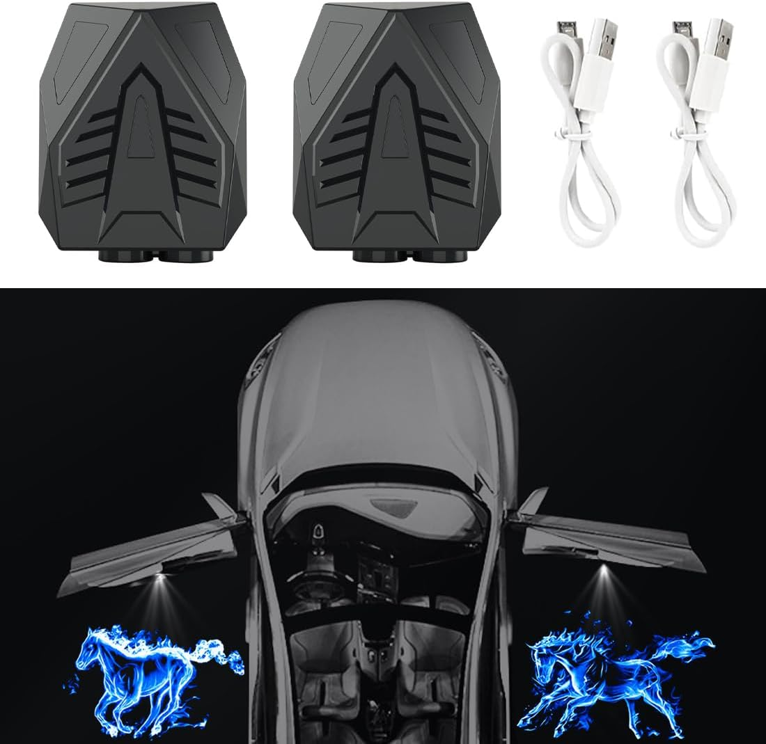 2 Pcs Car Door Projector Lights,Car Door Lights Logo Projector,Welcome Courtesy Ghost Shadow Lamp,Car Door Welcome Lights Fit for All Car Models(Blue) image number 2
