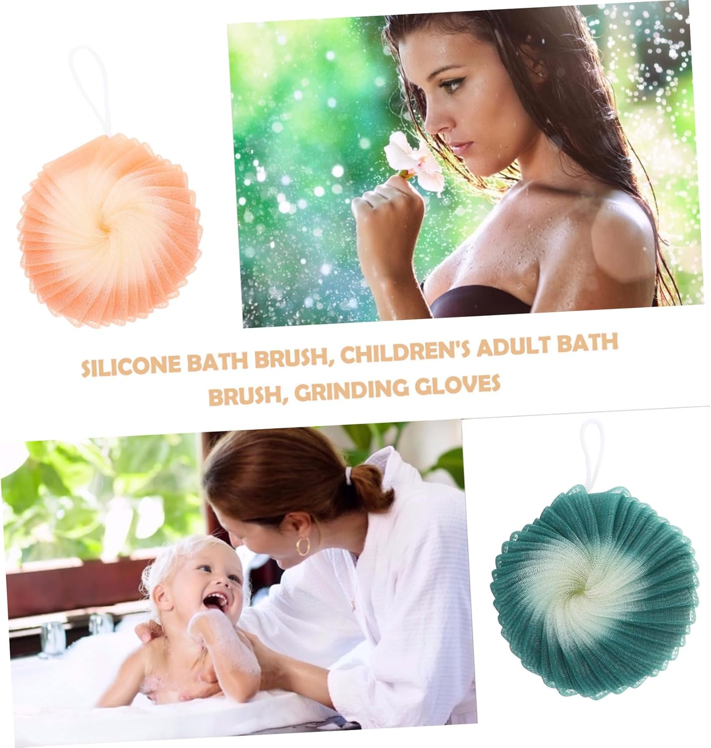 3Pcs Conch Flower Bath Ball Shower Loofah for Body Exfoliator Travel Friendly Bath Scrubber Made of Soft Material for Home and Showering image number 6