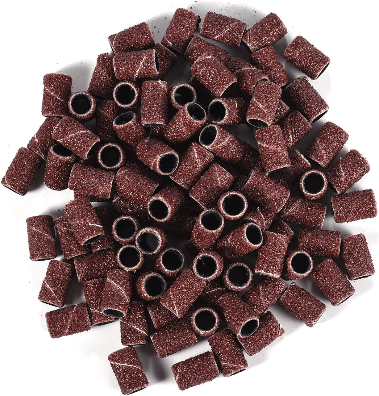 Xinyee 400Pcs Sanding Bands with 2 Nail Drill Bits for Manicure Nail Drill Machine 80# 120# 180# 240# Coarse Meduim Fine Grit 100Pcs for Each E-File Sand Set image number 5