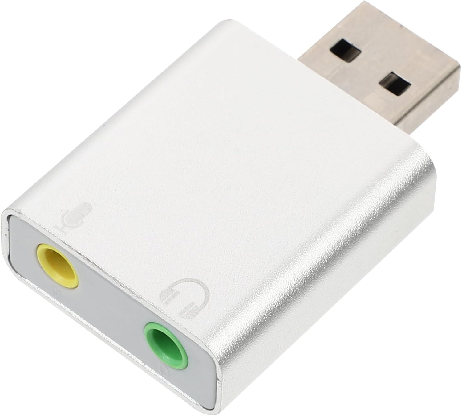 Aluminum USB External Stereo Sound Adapter for Laptop Compatible Headphones and Microphones for Home Studio Online Streaming image number 3