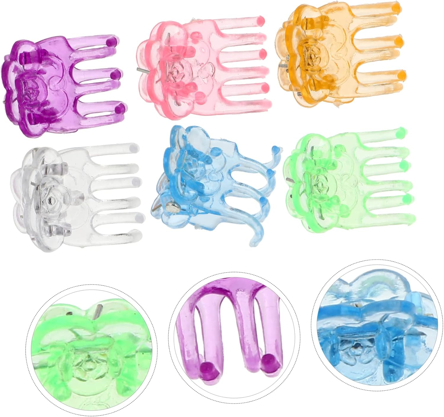 Orchid Stem Support Clips 60Pcs Small Plastic Plant Clips for Gardening Climbing Vines Flower Pots Stem Bending Fixing in Mixed Colors for Garden Plants image number 3